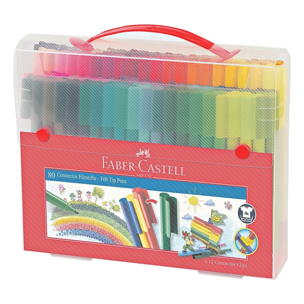 Faber-Castell Spielen Bauen Filzstift zum und Malen, Connector, (92-tlg),