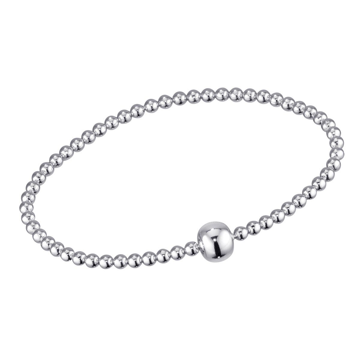 Materia Armband Damen Kugeln Stretcharmband Silber SA-37, 925 Sterling Silber