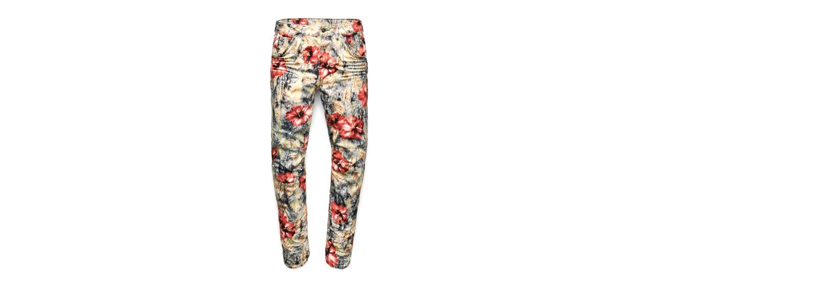 G-STAR Tapered-fit-Jeans G-Star Damen Elwood X25 3D MID Boyfriend Vintage Aloha Shirt Print