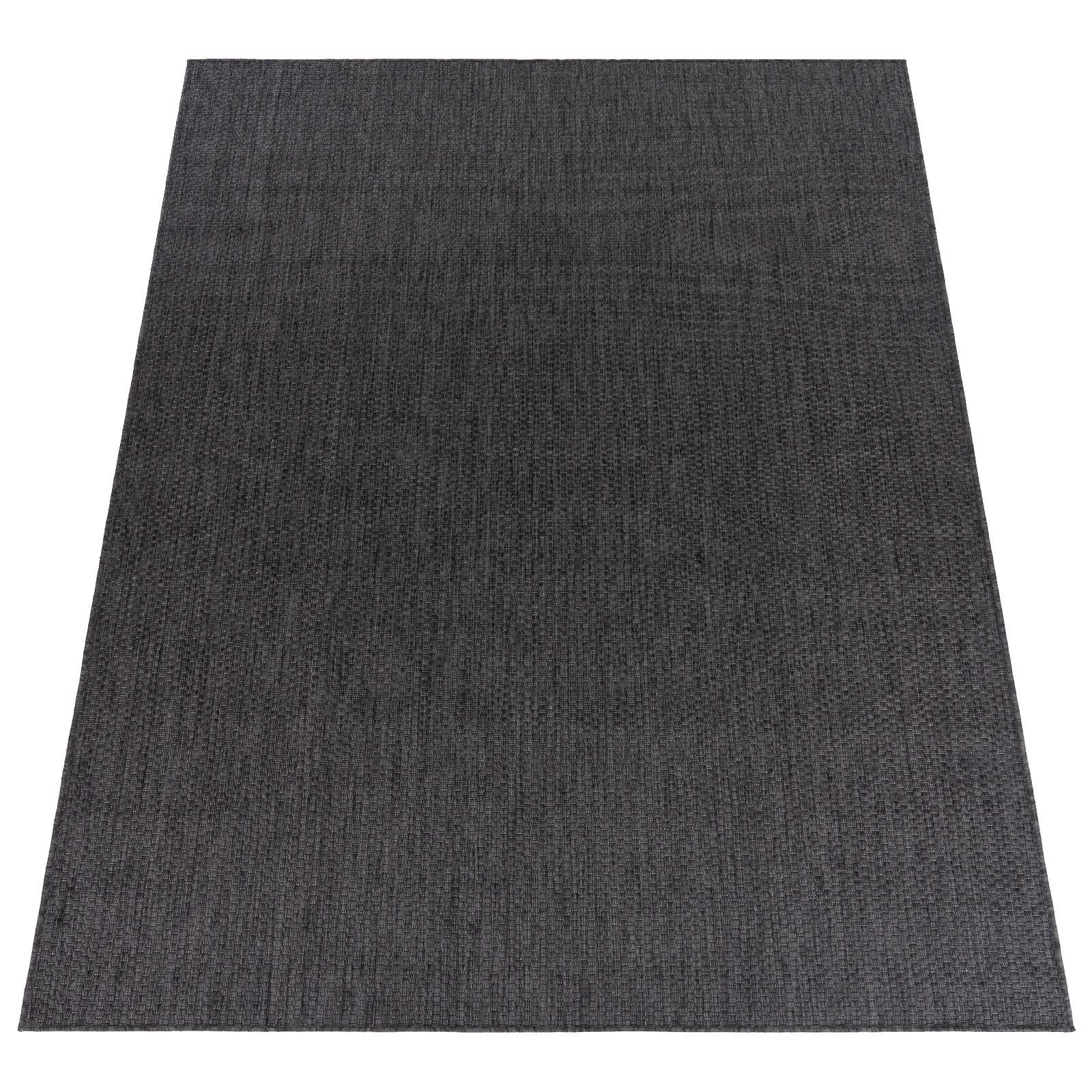 TaraCarpet Teppich Tara Carpet Columbia Meliert In & Outdoor auch für die Küche, rechteckig, Höhe: 5 mm, Balkon Terrasse Wintergarten anthrazit meliert Esszimmer 240x340