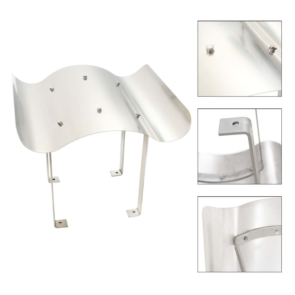 vidaXL Schornstein-Regenhaube, Schornsteinabdeckung Edelstahl Silbern