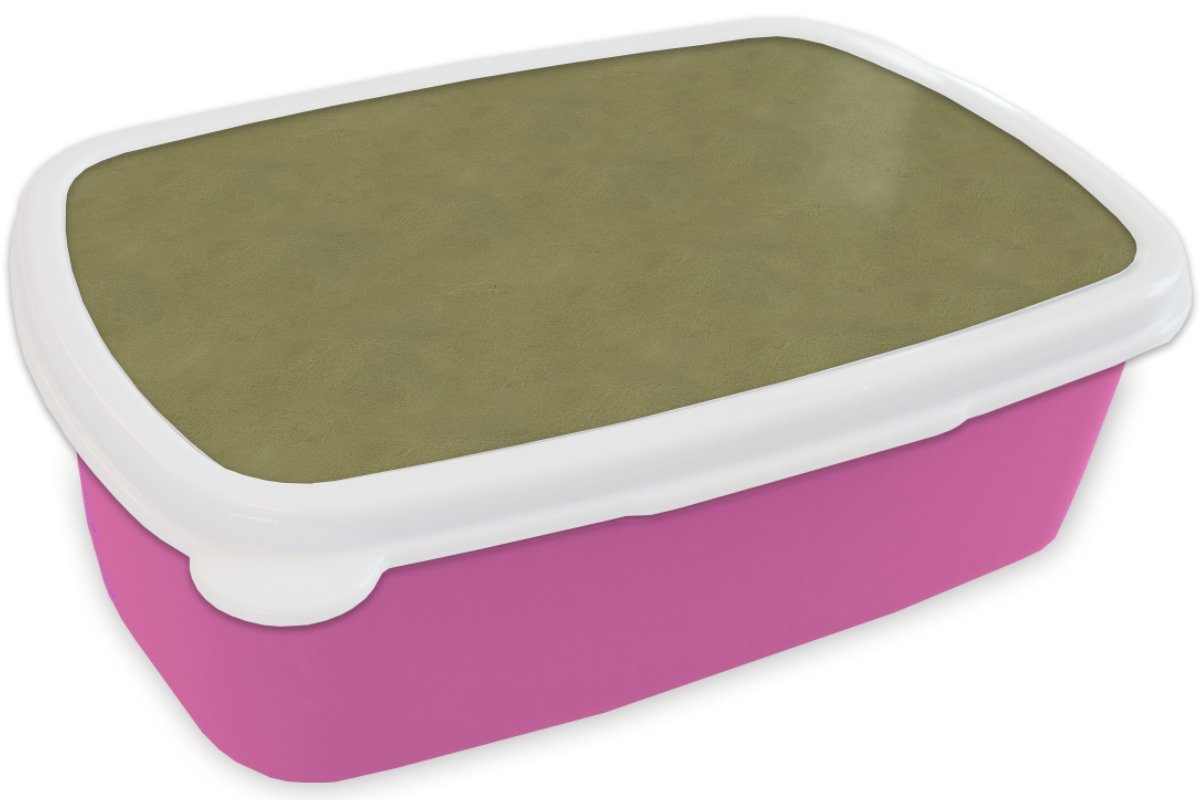 - Tierhaut, Kunststoff Brotbox rosa Brotdose für Erwachsene, Mädchen, Grün MuchoWow Leder Snackbox, (2-tlg), - Lunchbox Kunststoff, Kinder,