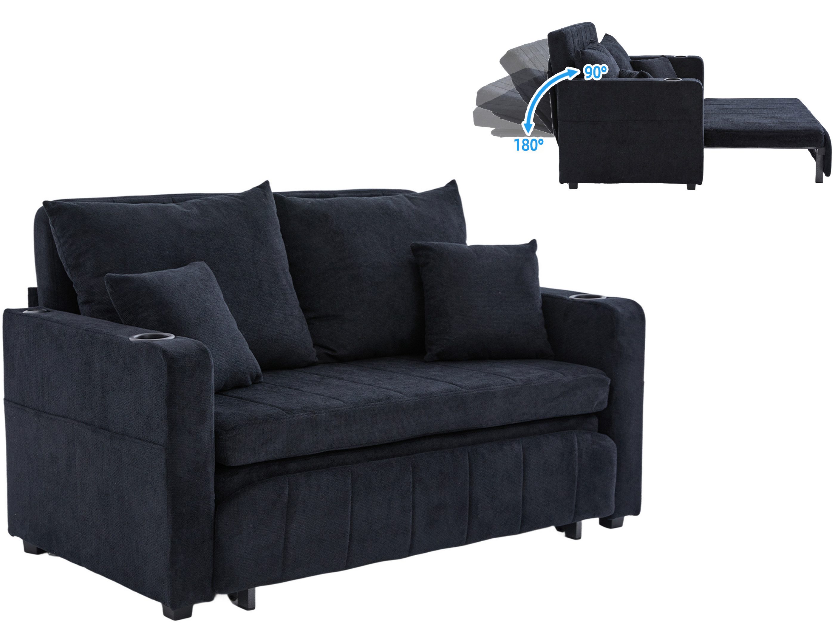 SeedWave Schlafsofa Chenille 2 Sitzer Klappsofa günstig online kaufen