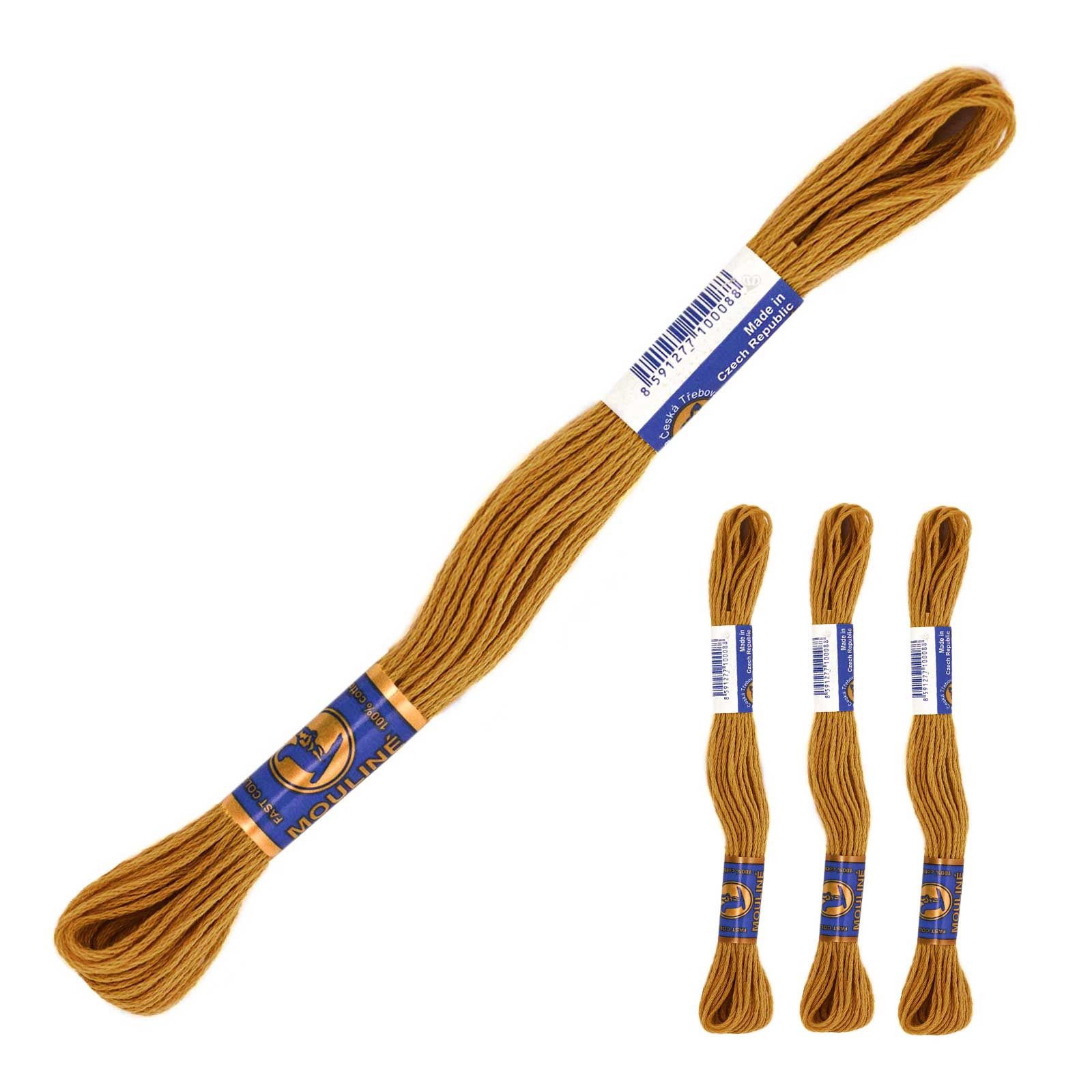 maDDma 3 Docken Stickgarn / Sticktwist Stickgarn, 8 m, 7252 dunkles orangenbraun