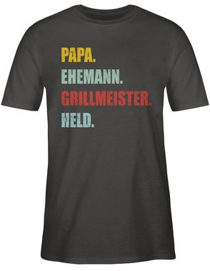 Shirtracer T-Shirt Papa Ehemann Grillmeister Held Retro Vintage Effekt Vatertag Geschenk für Papa