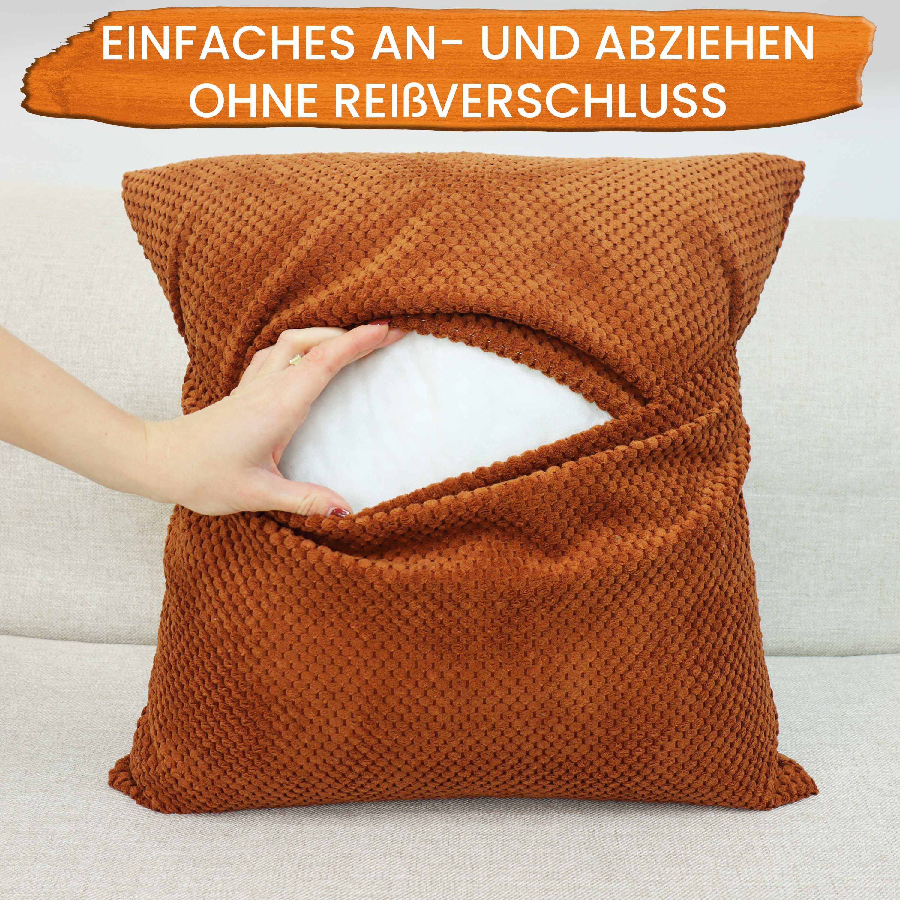 Amilian Dekokissen 2er Set Kissen - Zierkissen - Sofakissen mit Füllung und Kissenbezug, (2 Stück), Kopfkissen, Kuschelkissen, Couchkissen mit Kissenfüllung