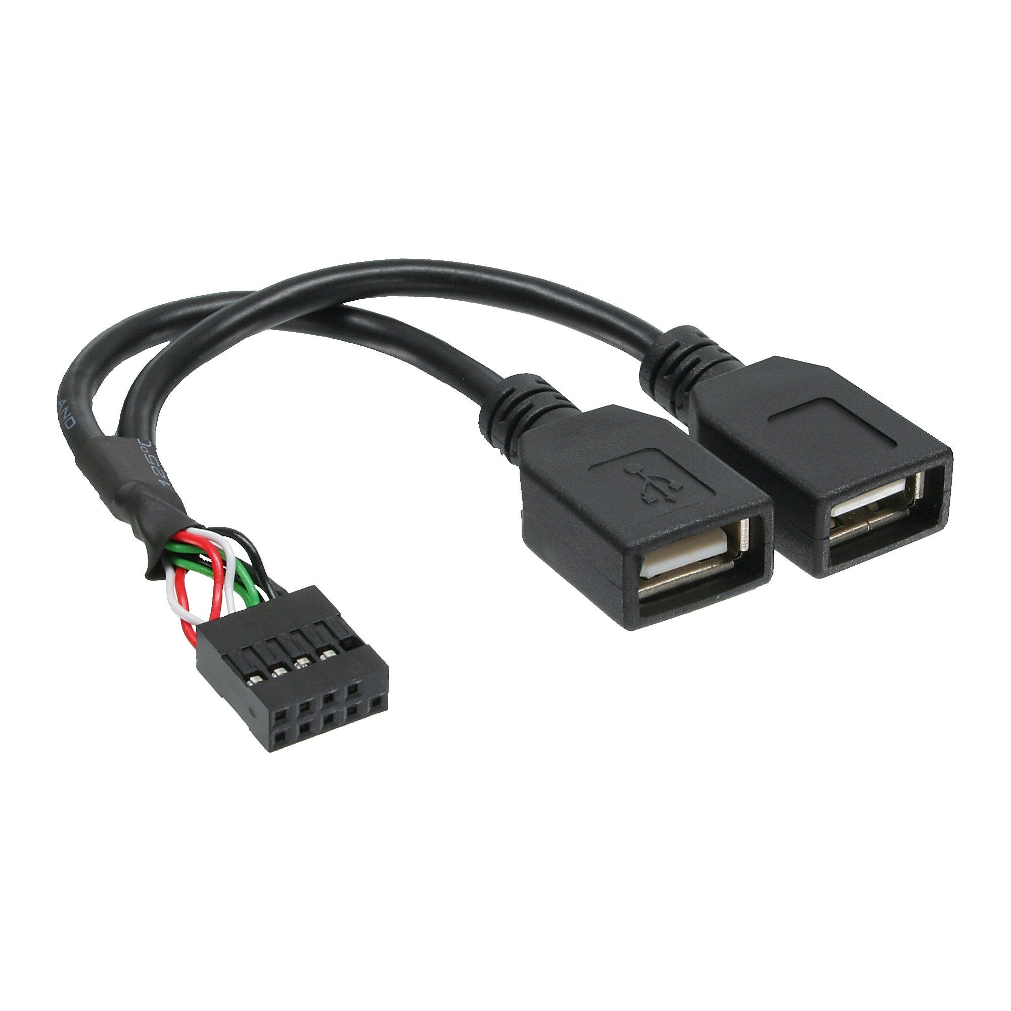 InLine® USB 2.0 Adapterkabel, 2x Buchse A auf Pfostenanschluss USB-Adapter