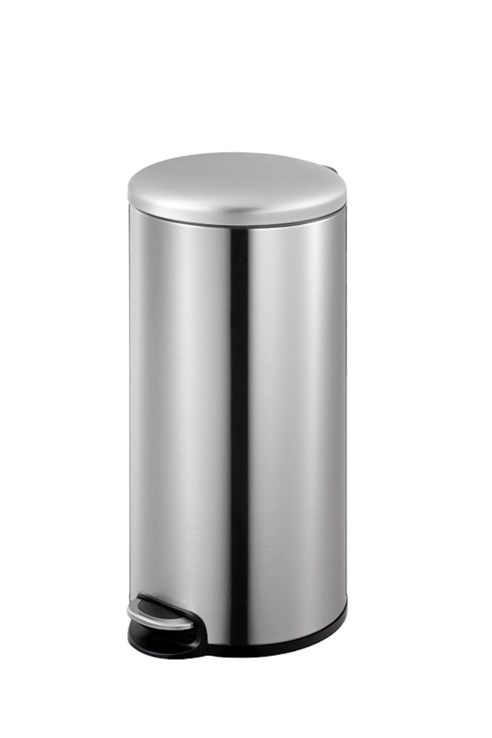 Pedal Abfallbehälter Exklusiver mit Mülleimer & Silber geräuschlos 30L, PROREGAL® Deckel,