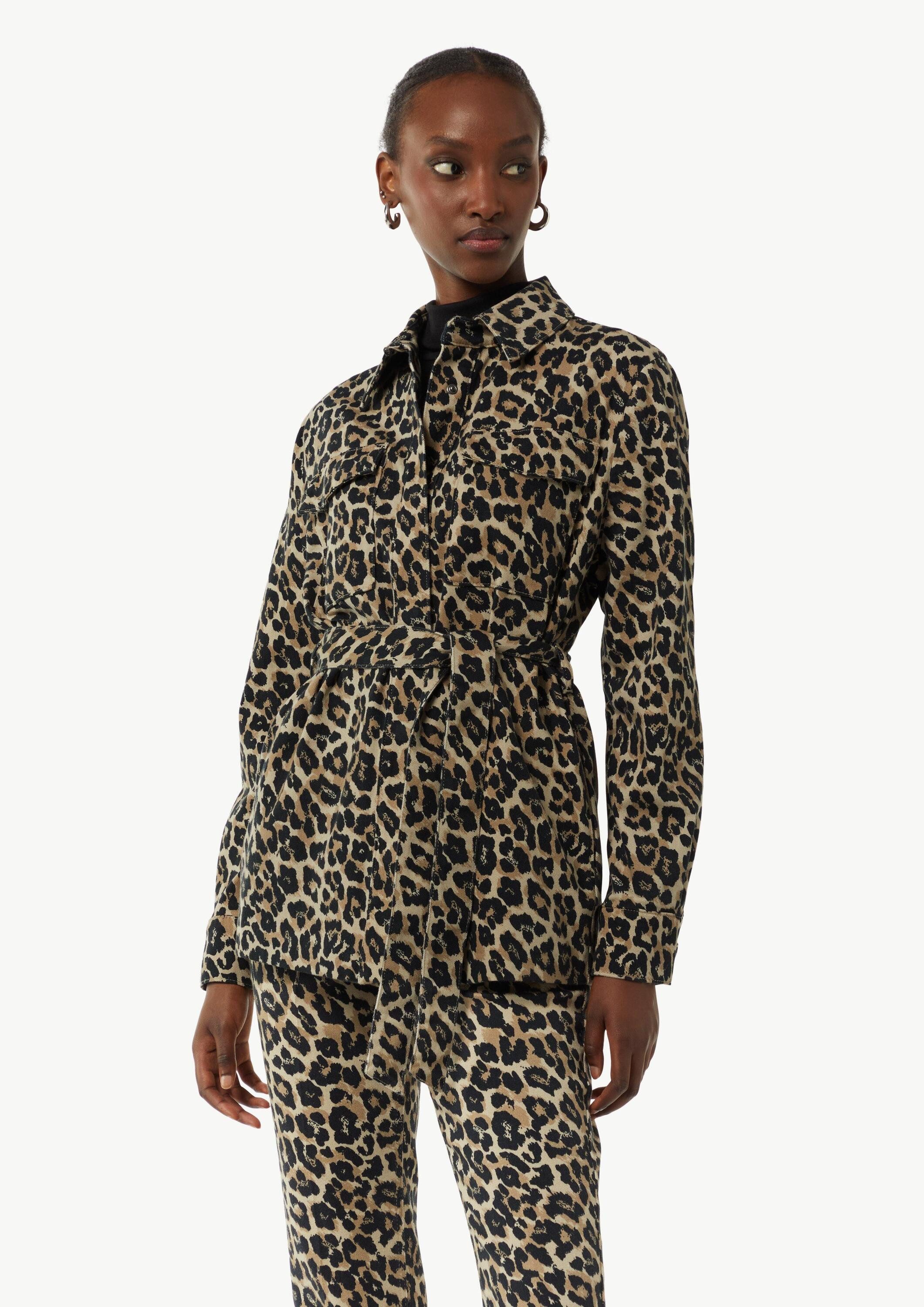 comma Jackenblazer Indoor-Jacke Indoor-Jacke mit Leo-Muster günstig online kaufen