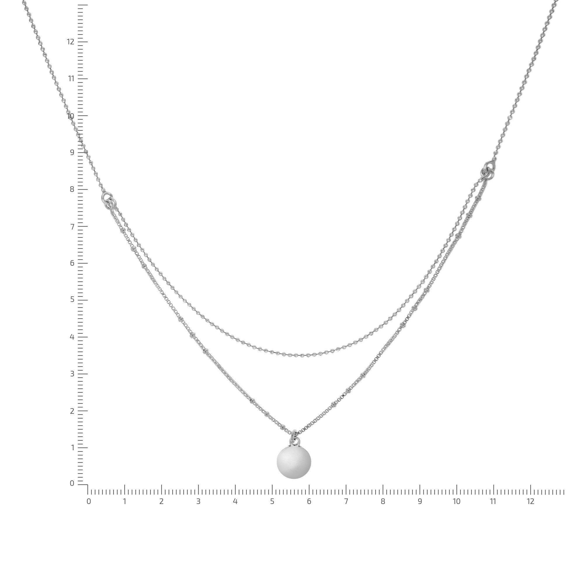 Zeeme Kette mit Anhänger Silber 925 zweireihig 38+5cm lang günstig online kaufen