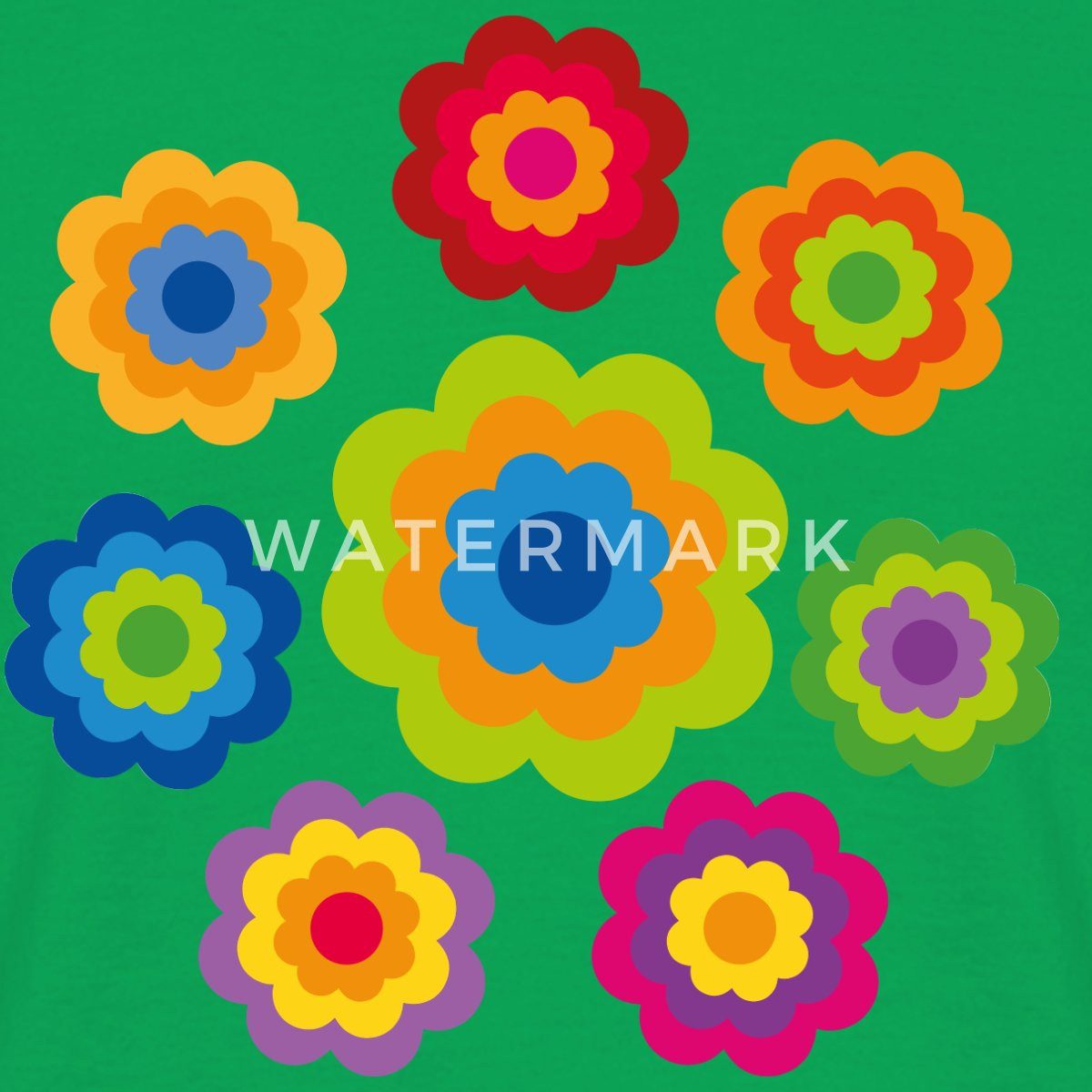 Spreadshirt T-Shirt 70er Jahre Hippie Flower günstig online kaufen