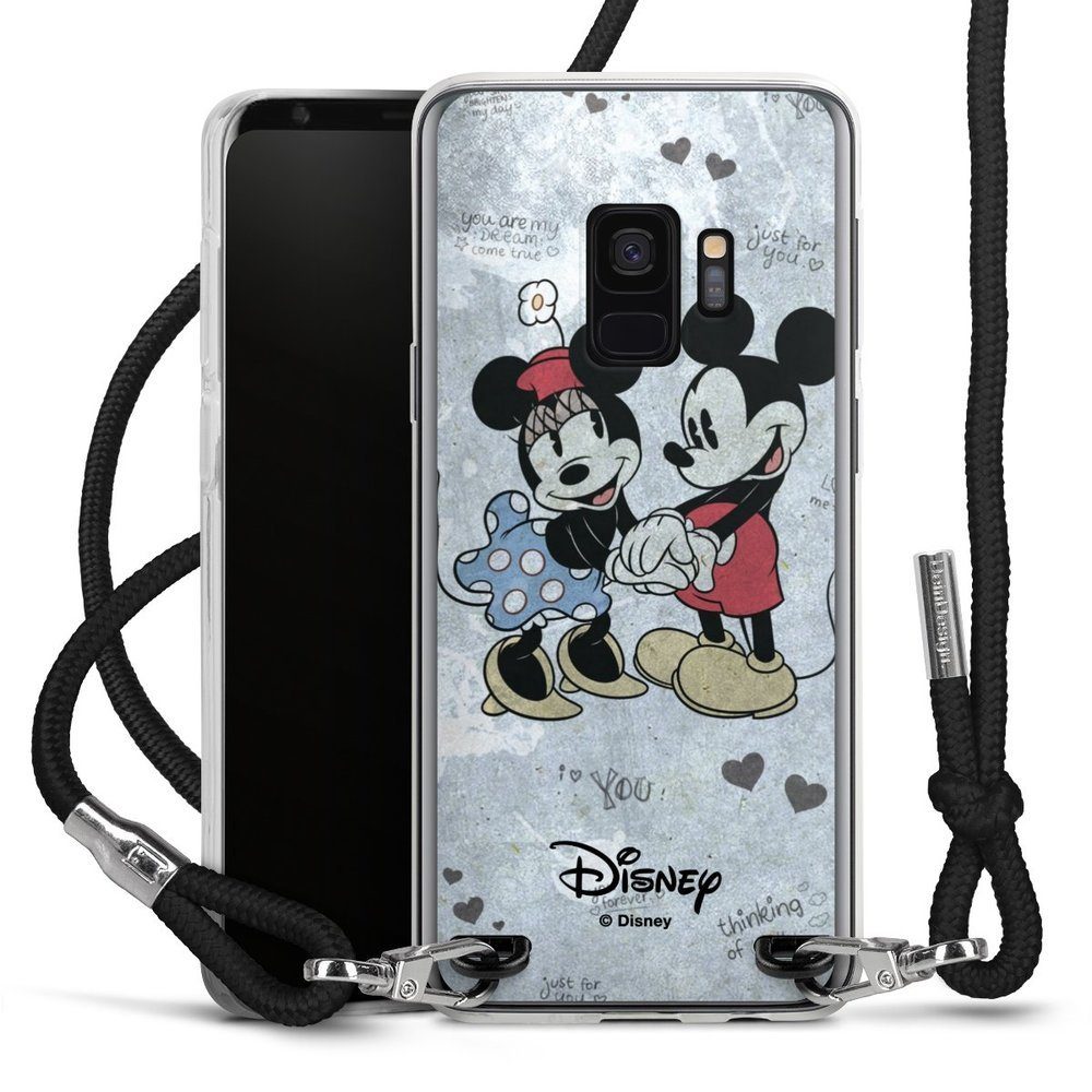 DeinDesign Handyhülle Disney Mickey & Minnie Mouse Vintage Mickey&Minnie In  Love, Samsung Galaxy S9 Handykette Hülle mit Band Case zum Umhängen