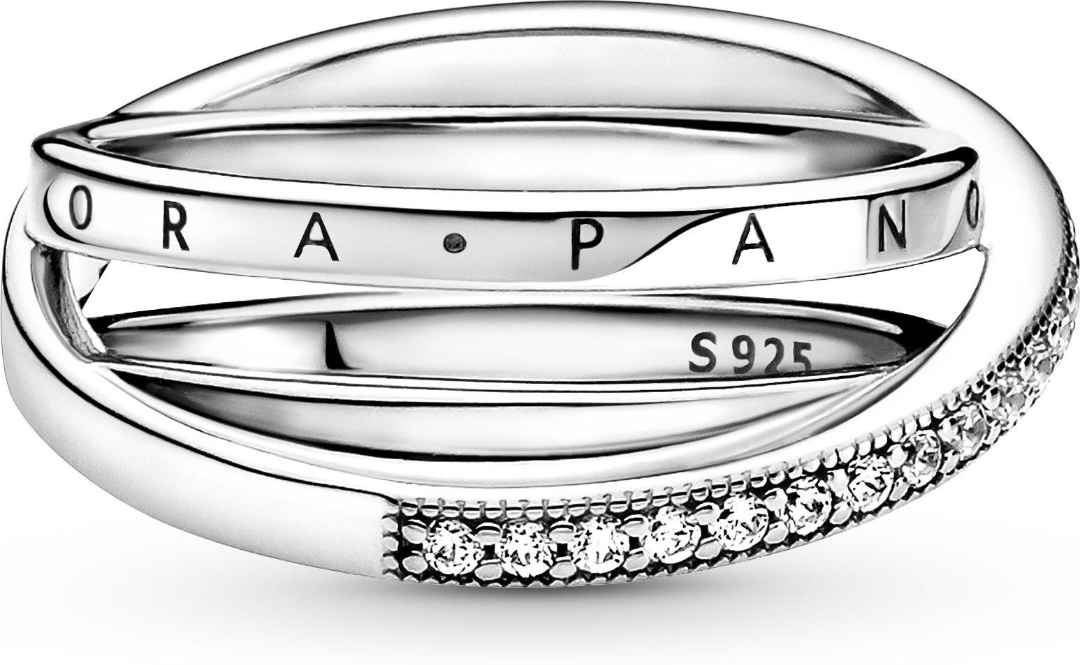 Pandora Fingerring Pandora Dreifach gekreuzter Pavé-Ring günstig online kaufen