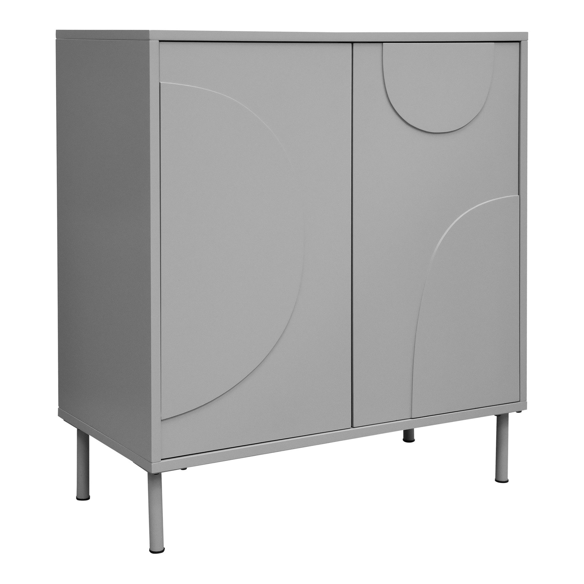 en.casa Sideboard, »Holea« mit 2 Türen Push-to-Open 75x70x34 cm Grau günstig online kaufen