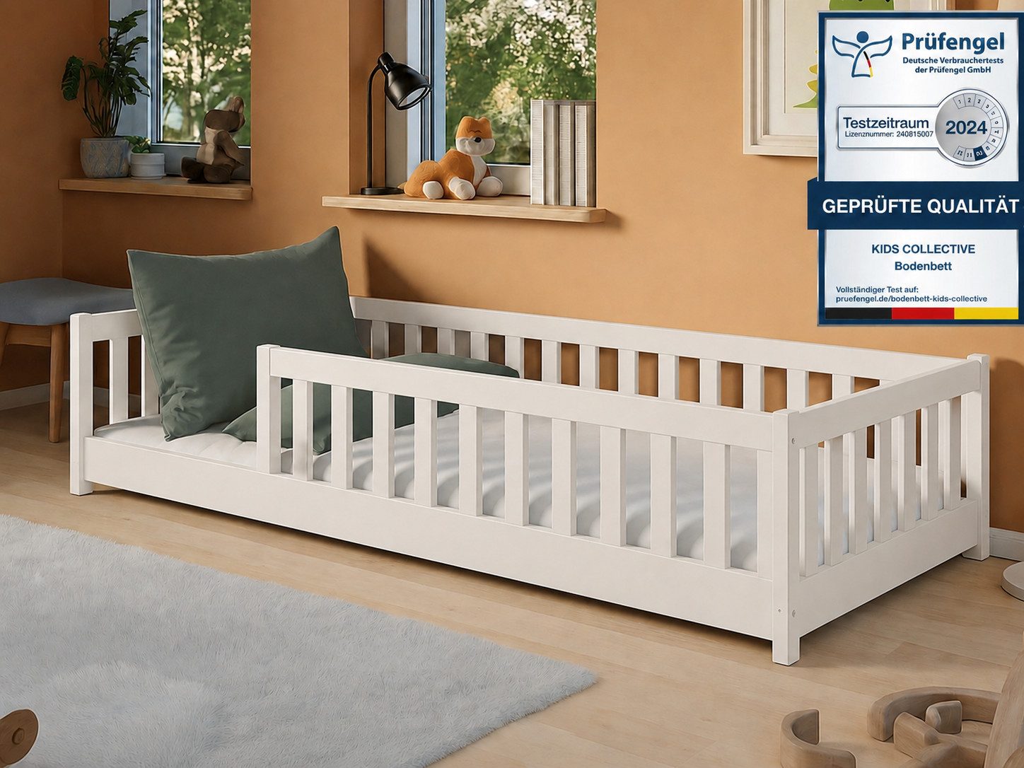 Kinderbett Bodenbett Bett mit Rausfallschutz & Lattenrost Montessori Bett Kinder