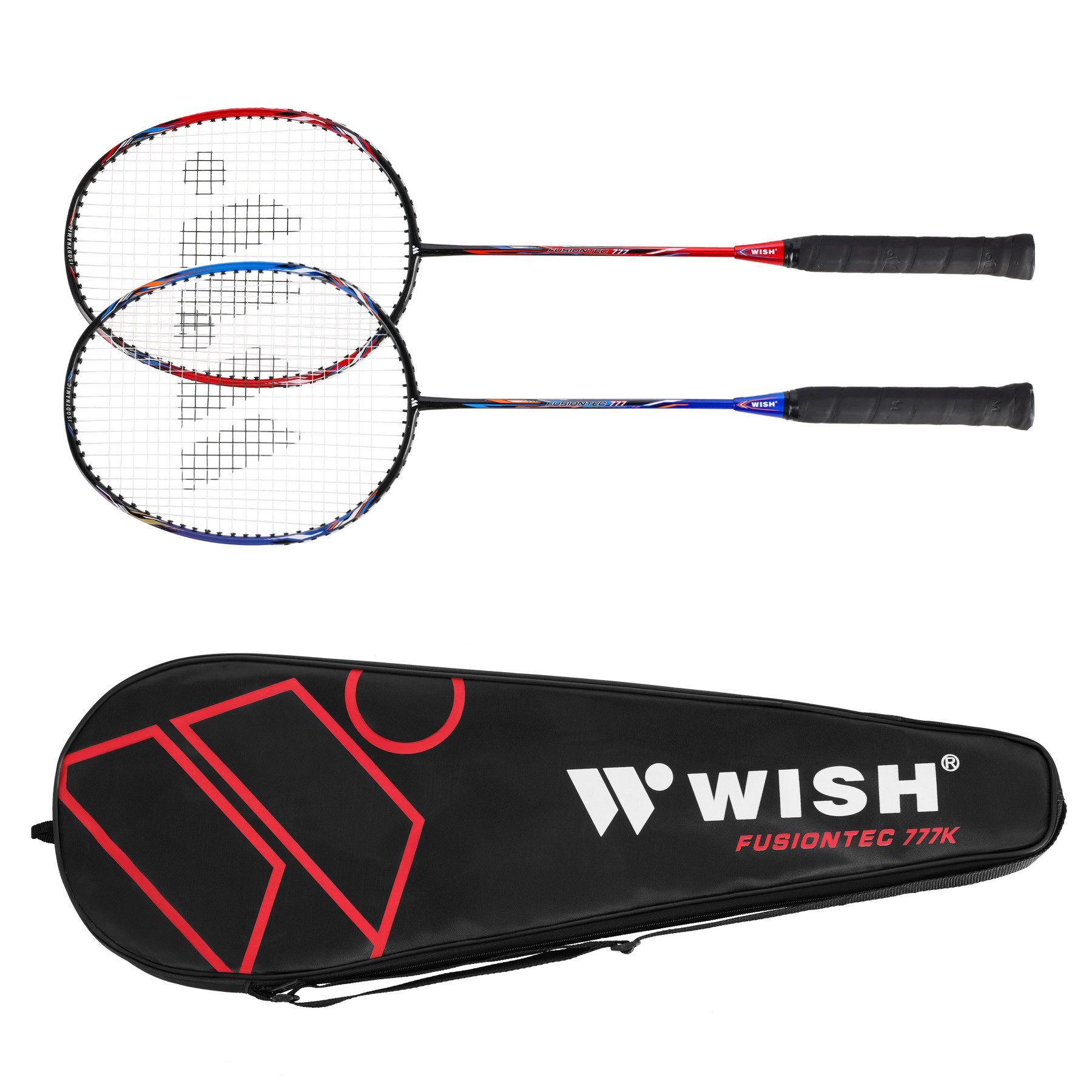 Badmintonschläger Fusiontec 777K Badminton Schläger 2er Set Aluminium Stahl