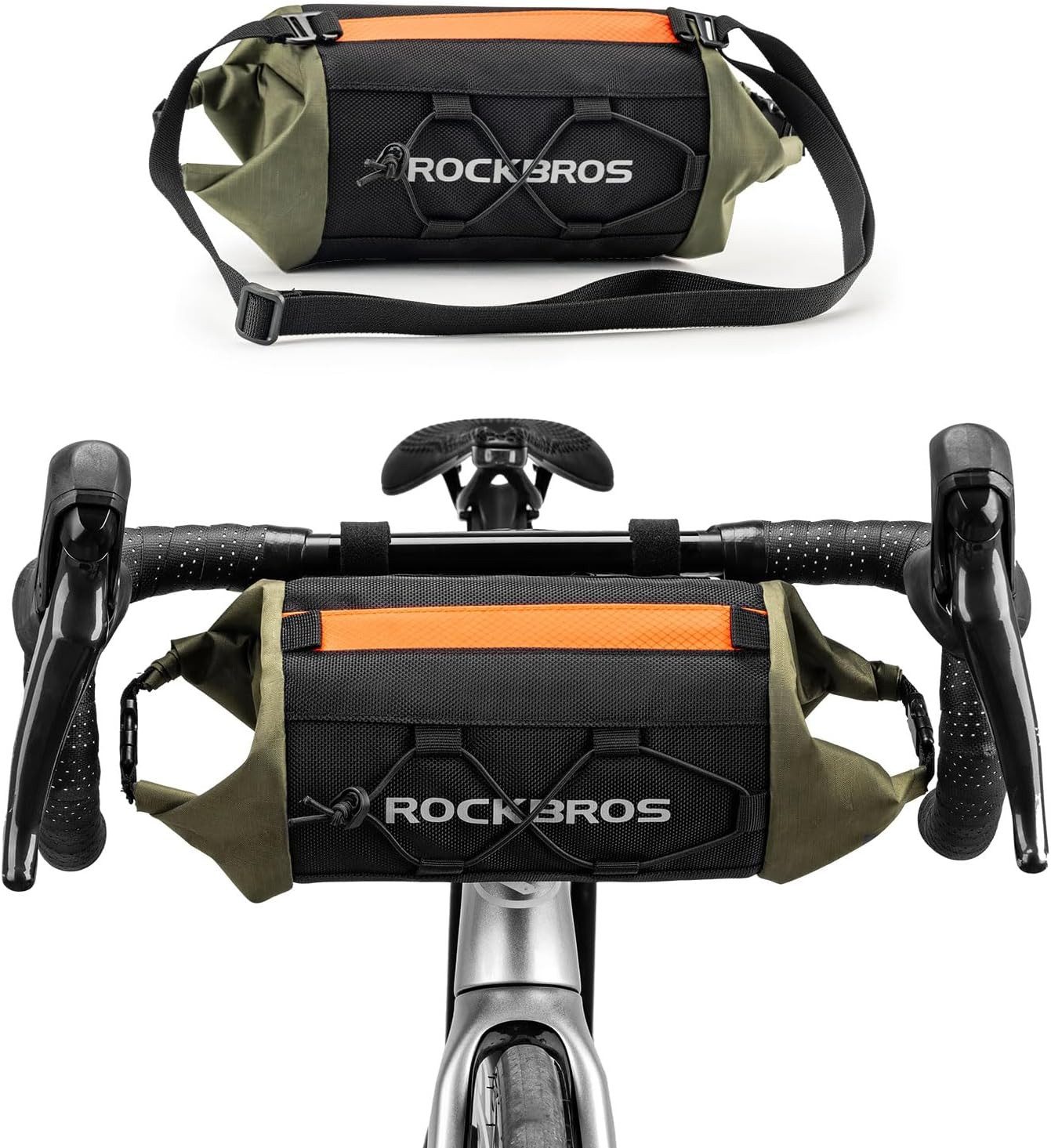 ROCKBROS Rahmentasche Lenkertasche 2,4L mit Schultergurt für Fahrräder