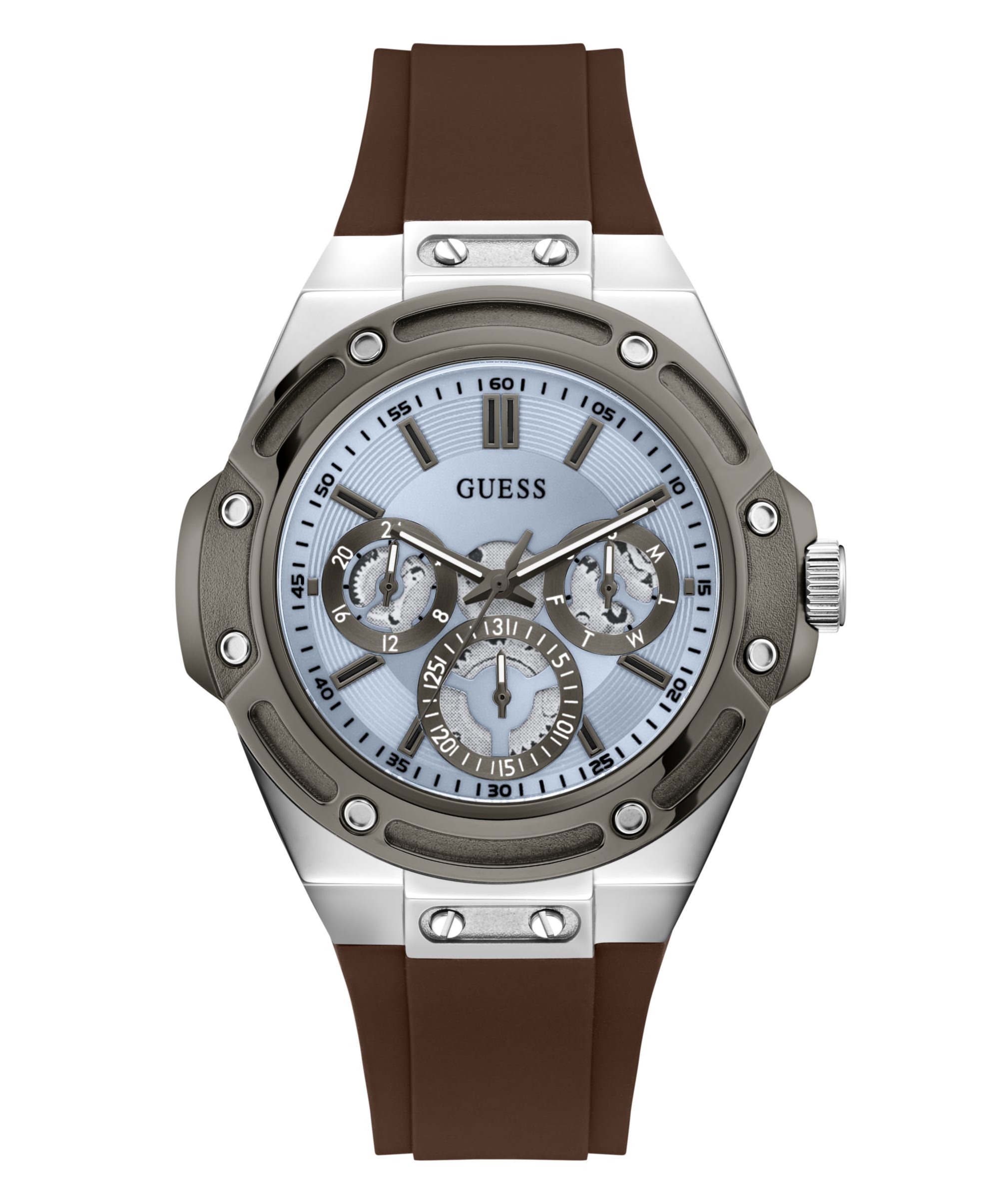 Guess Multifunktionsuhr CARVER GW1132G7, Quarzuhr, Armbanduhr, Herrenuhr, Silikonarmband, analog, Tag