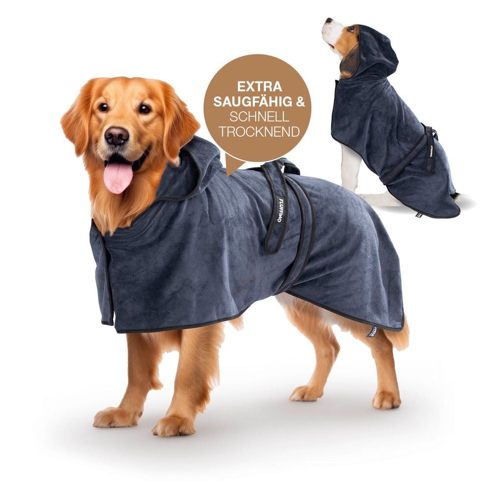 FLUFFINO® Hundebademantel FLUFFINO Hundebademantel, Saugfähig und schnelltrocknend mit Klettverschluss