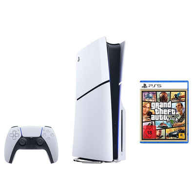 Playstation Playstation 5 Konsole Disk (Slim) Laufwerk + GTA V PS5 Spiel (inkl. Spiel), HDR 4k