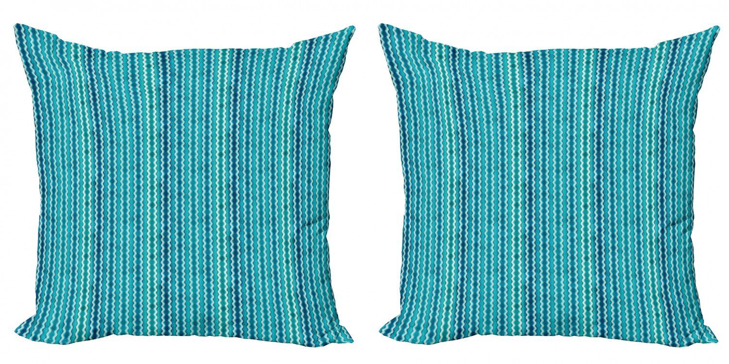 Modern Wellenförmige Stück), Abakuhaus Doppelseitiger Streifen-Muster Digitaldruck, Kissenbezüge Accent (2 Abstrakt