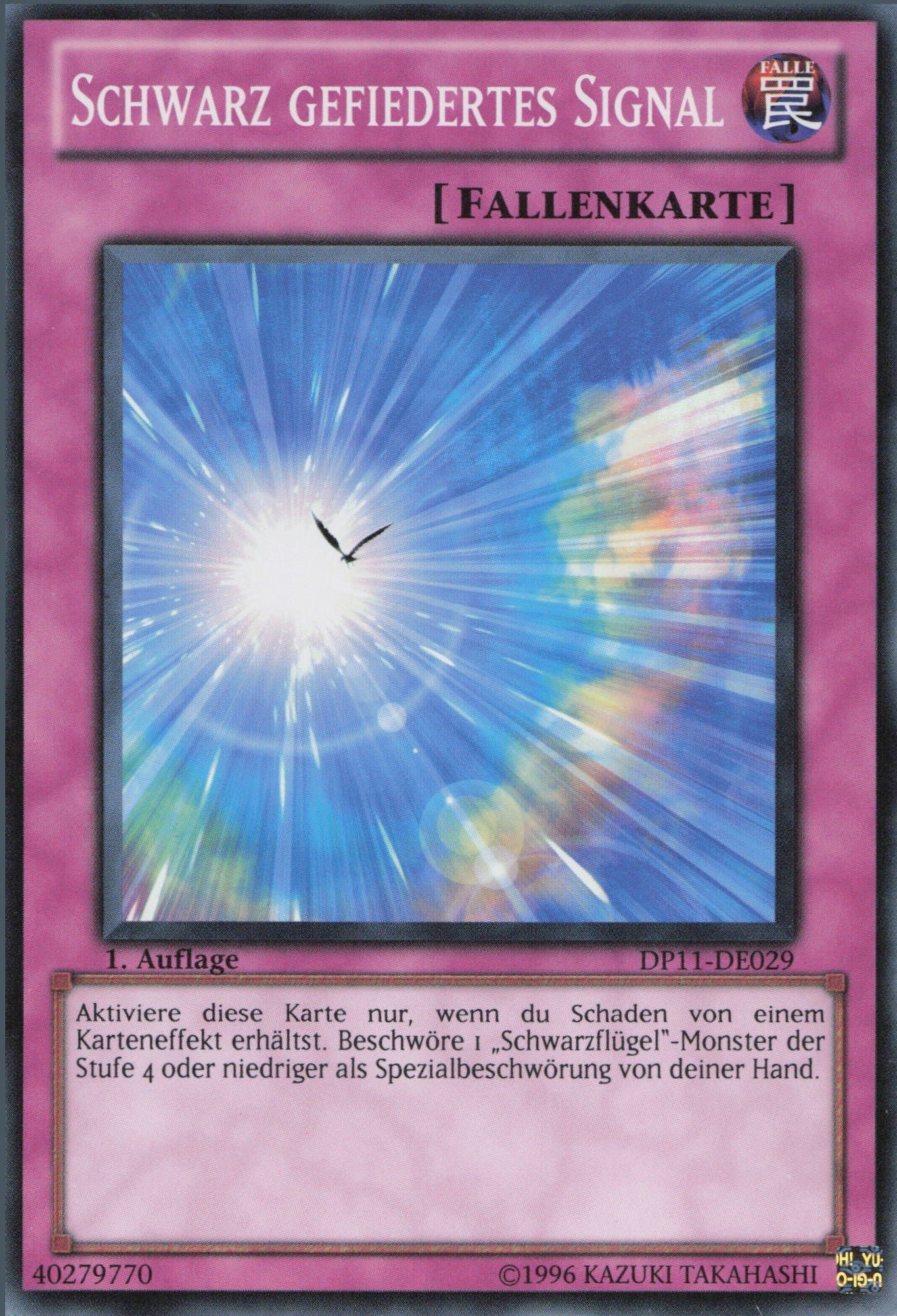 ReCollectibles Sammelkarte YuGiOh Karte Schwarz gefiedertes Signal, Yu