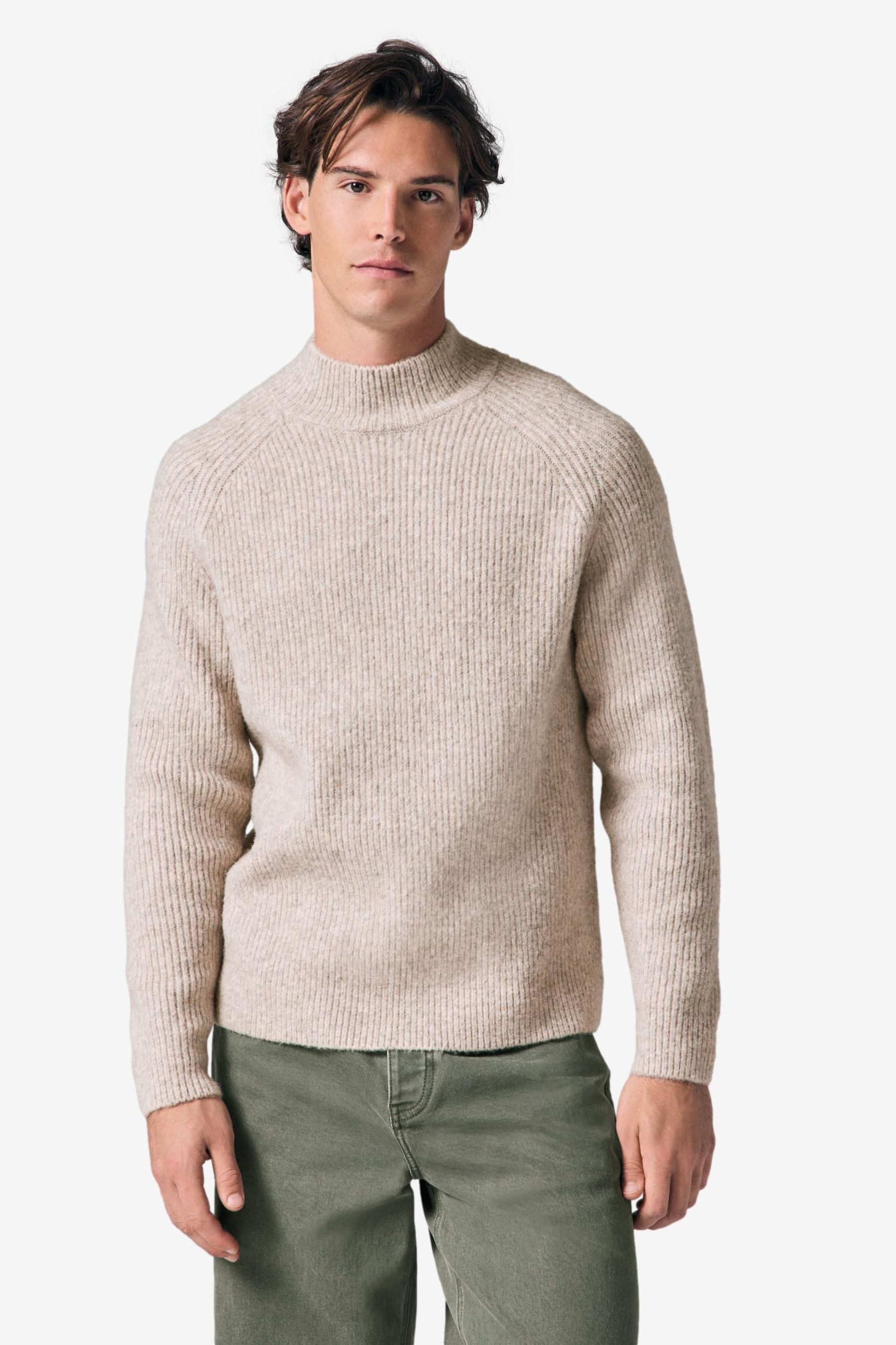 Rundhalspullover Weicher Rundhalspullover Relaxed Fit mit Wolle