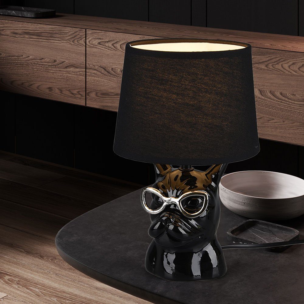 etc-shop Tischleuchte, Leuchtmittel nicht Textil Esszimmerlampe Nachttischlampe Tischleuchte Keramik Tischlampe inklusive
