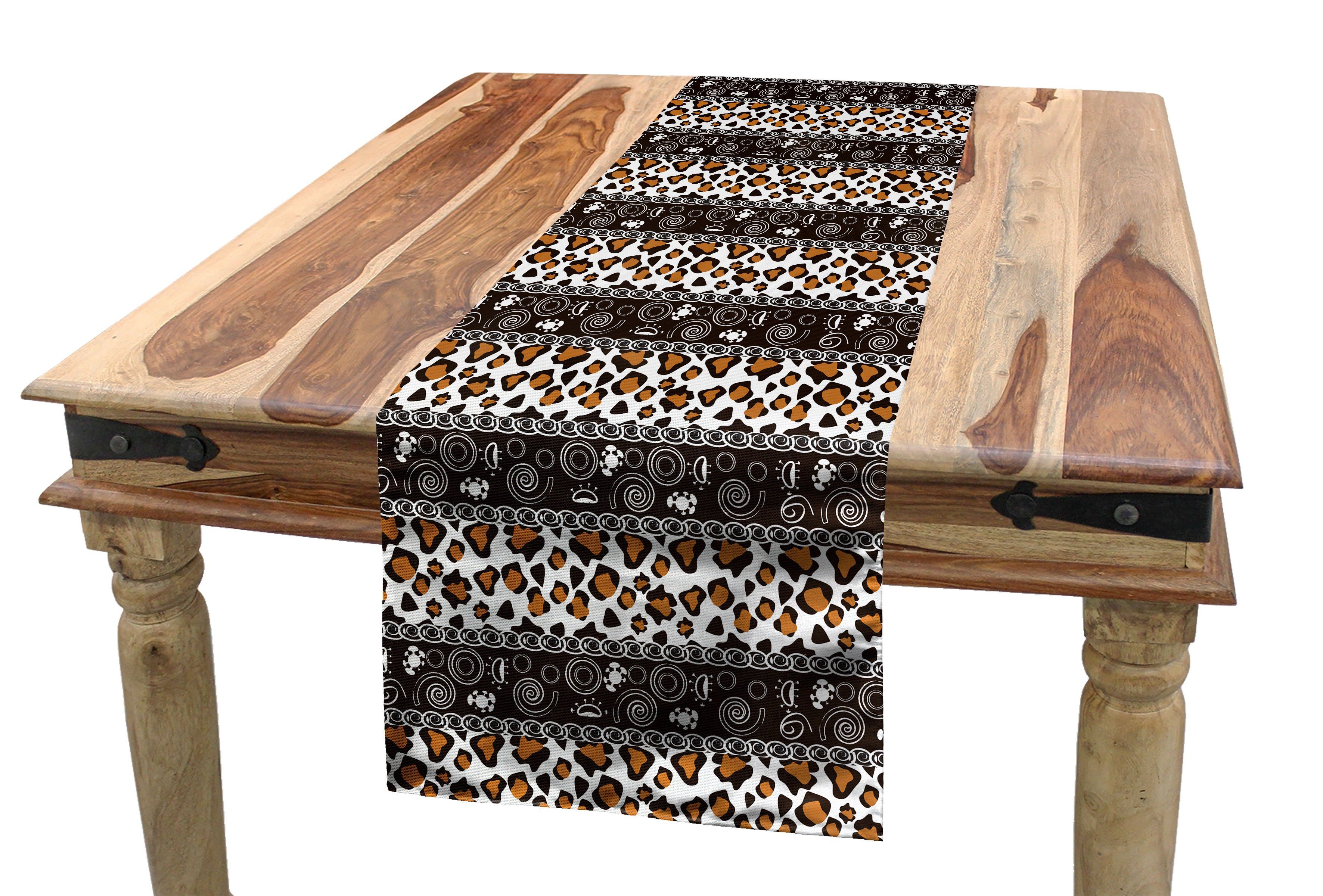 Esszimmer Küche afrikanisch Cheetah-Haut-Kreise Dekorativer Tischläufer Tischläufer, Abakuhaus Rechteckiger