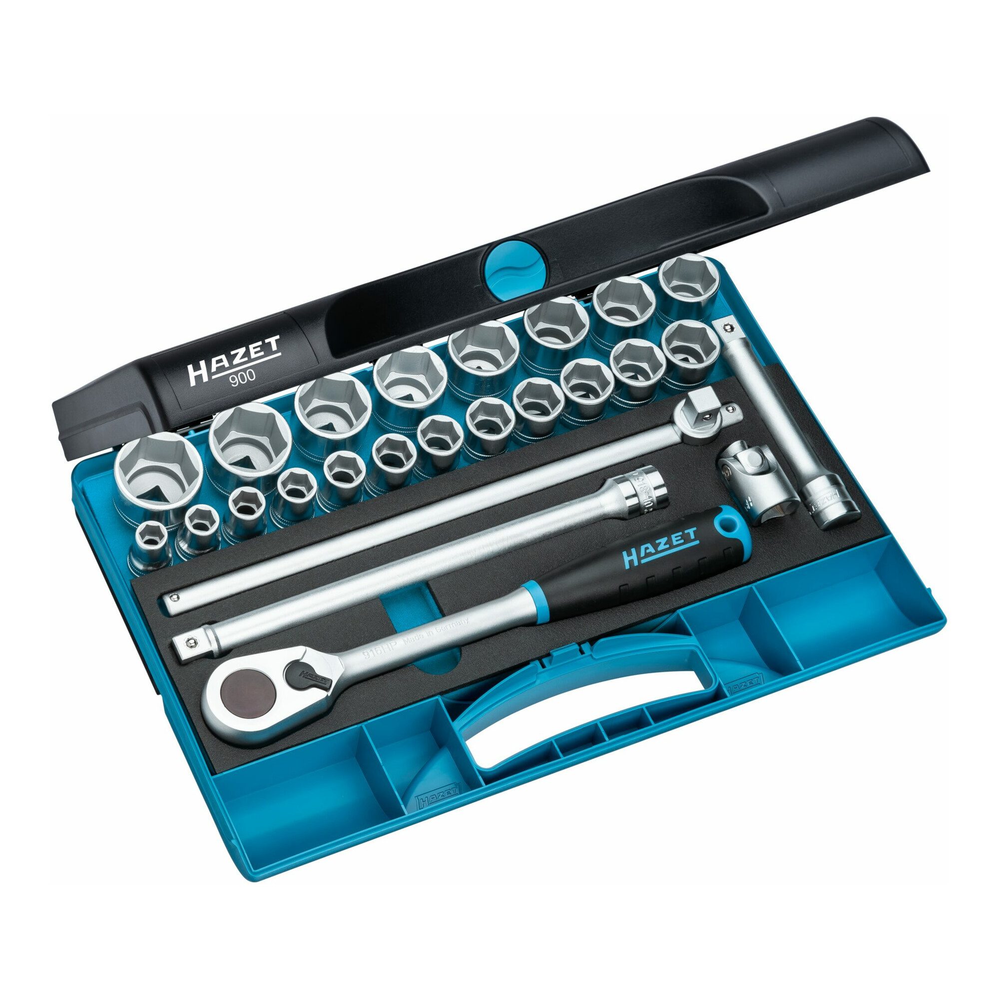 HAZET Bit- und Steckschlüsselset HAZET Steckschlüssel-Satz 900 Vierkant hohl 12,5 mm (1/2 Zoll)
