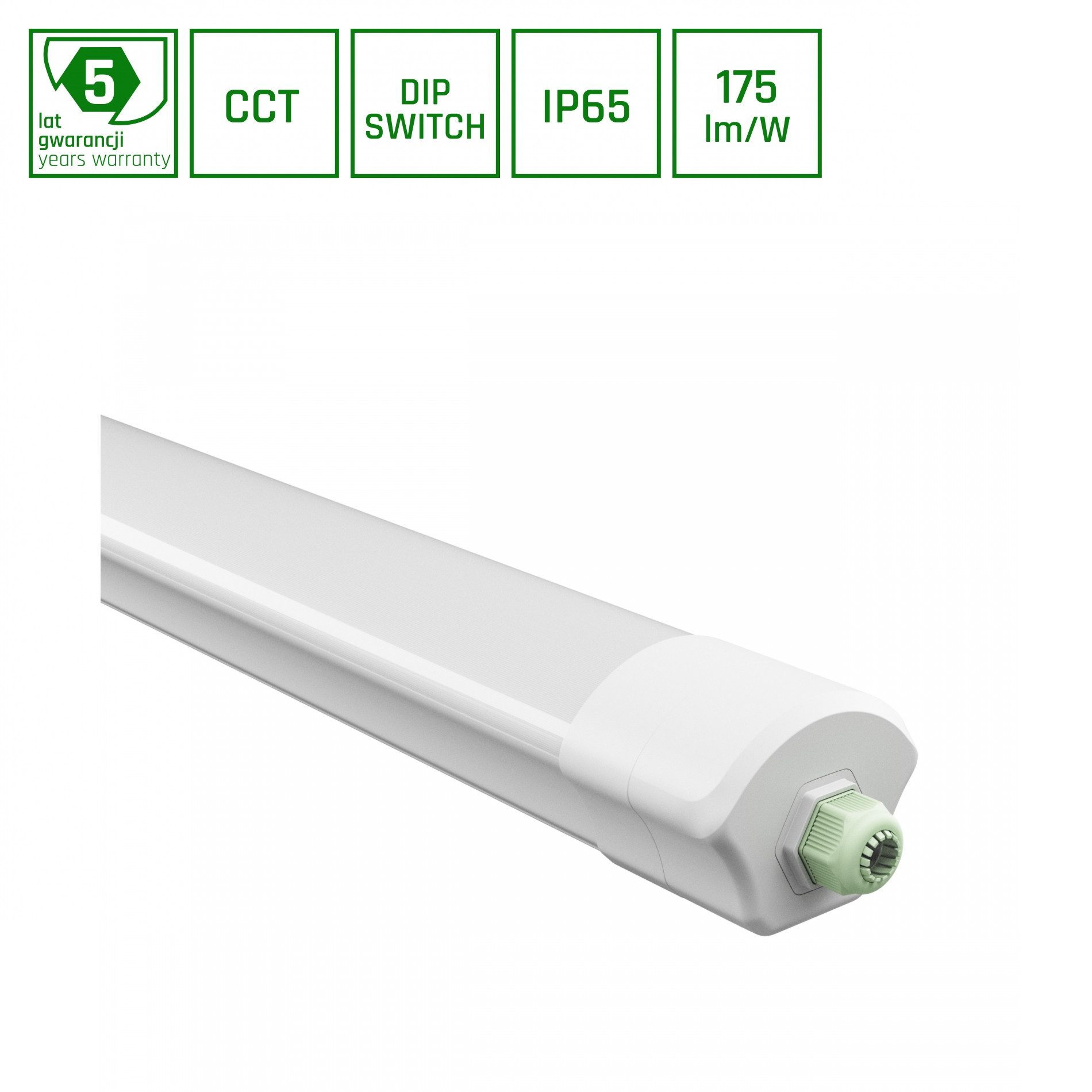 SpectrumLED Außen-Deckenleuchte LED 30/40/50W 150cm Feuchtraumleuchte 8750lm 120° IP65 CCT 3000-6000K, Leuchtmittel fest integriert, CCT, Hoher Schutz gegen Staub und Wasser, IK08, CCT