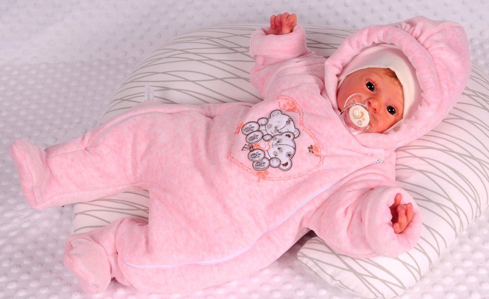 La Bortini Schneeoverall Baby Wagenanzug Nickioverall Overall Schneeanzug mit Bären kuschelig weich – Bild 4 von 5
