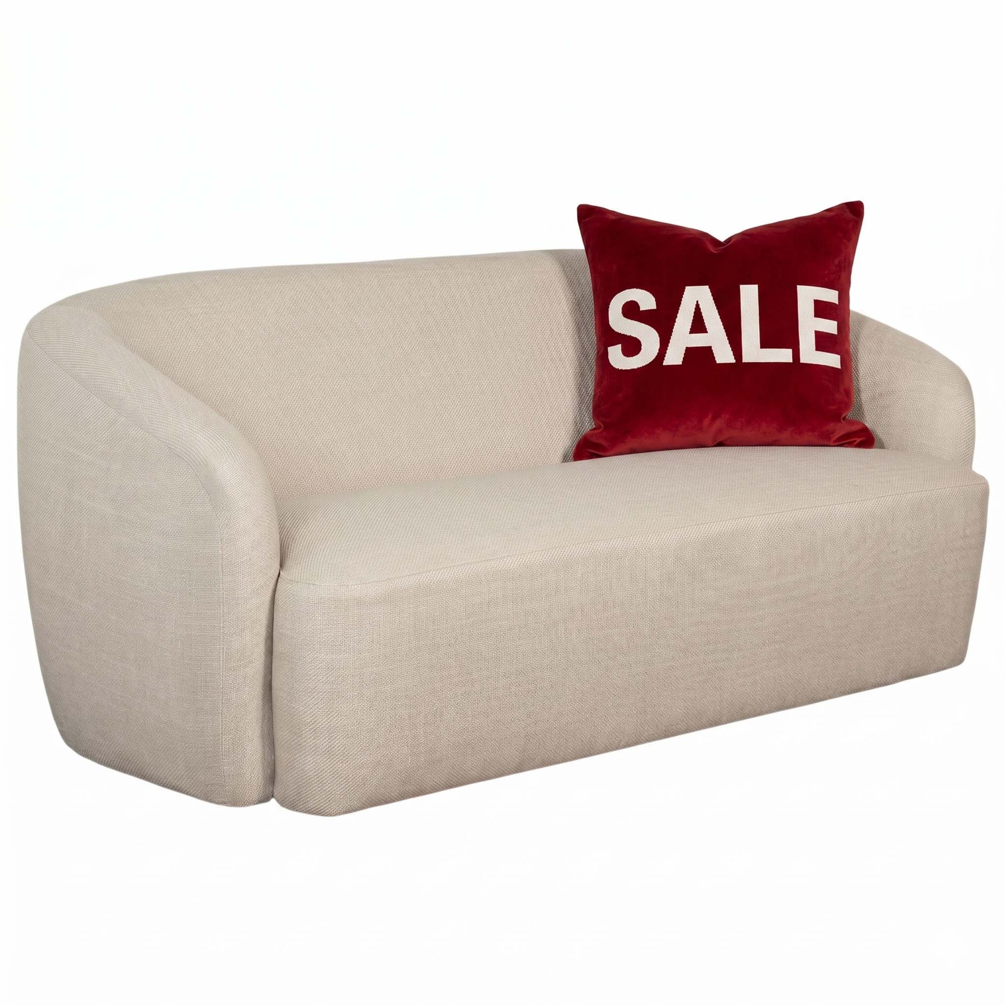 MR.DEKO Loungesofa Lounge Sofa Loconia – 2,5-Sitzer, 170x76x89 cm, beige, skandinavisch, 2,5-Sitzer Sofa, montiert geliefert, kombinierbar mit Sessel 1 Teile, Couch mit geschwungenen Armlehnen & Komfortkissen, Strukturstoff