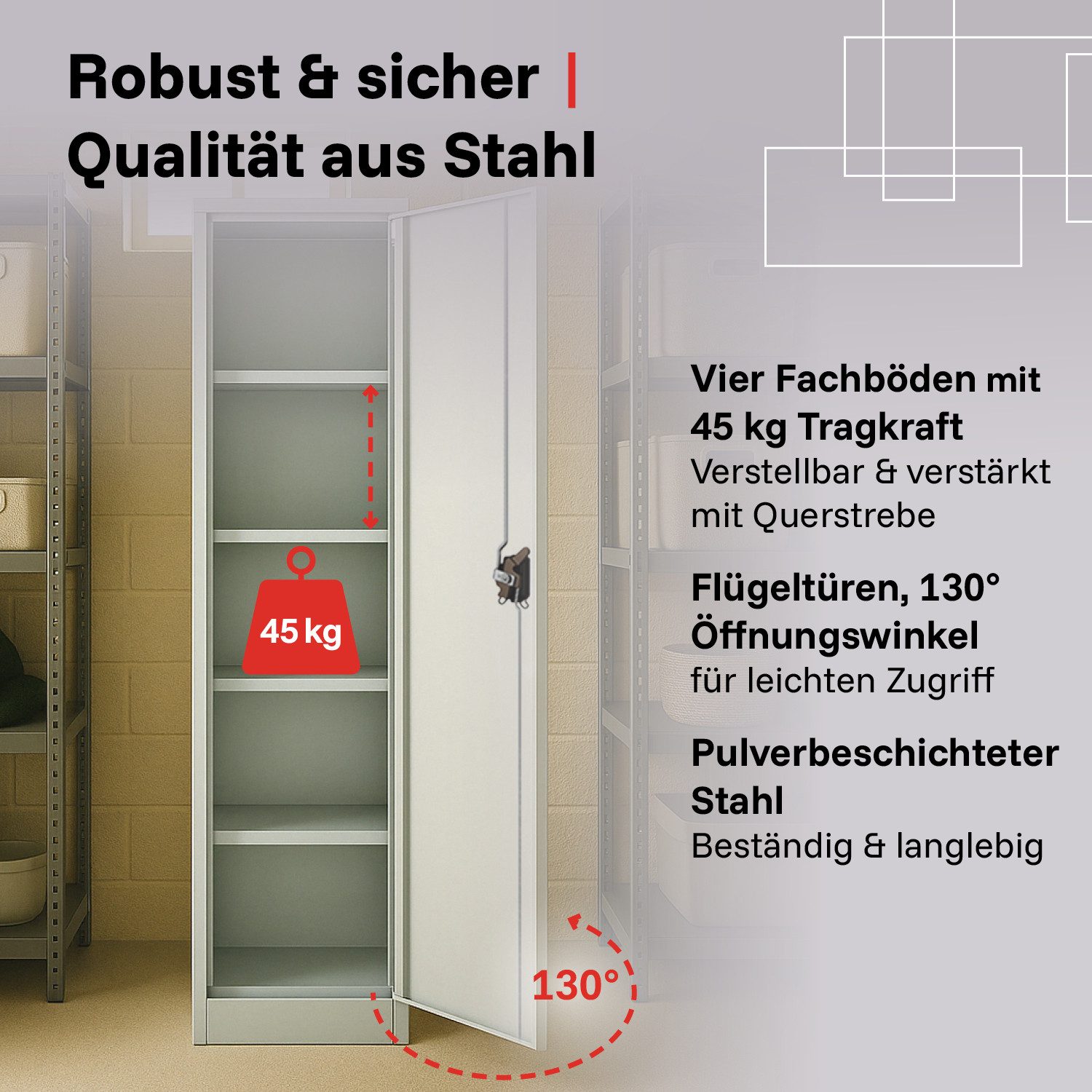 LagerZwei Aktenschrank Stahlschrank 185x50x50 cm abschließbar