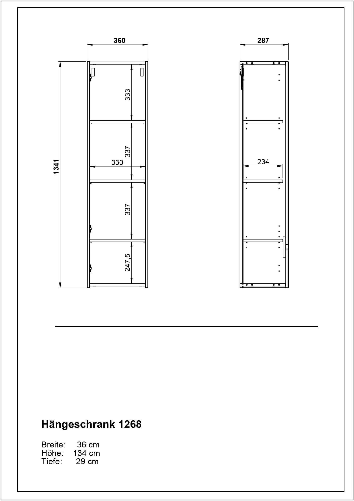 GERMANIA Hängeschrank Cantoria Türdämpfung Design, griffloses