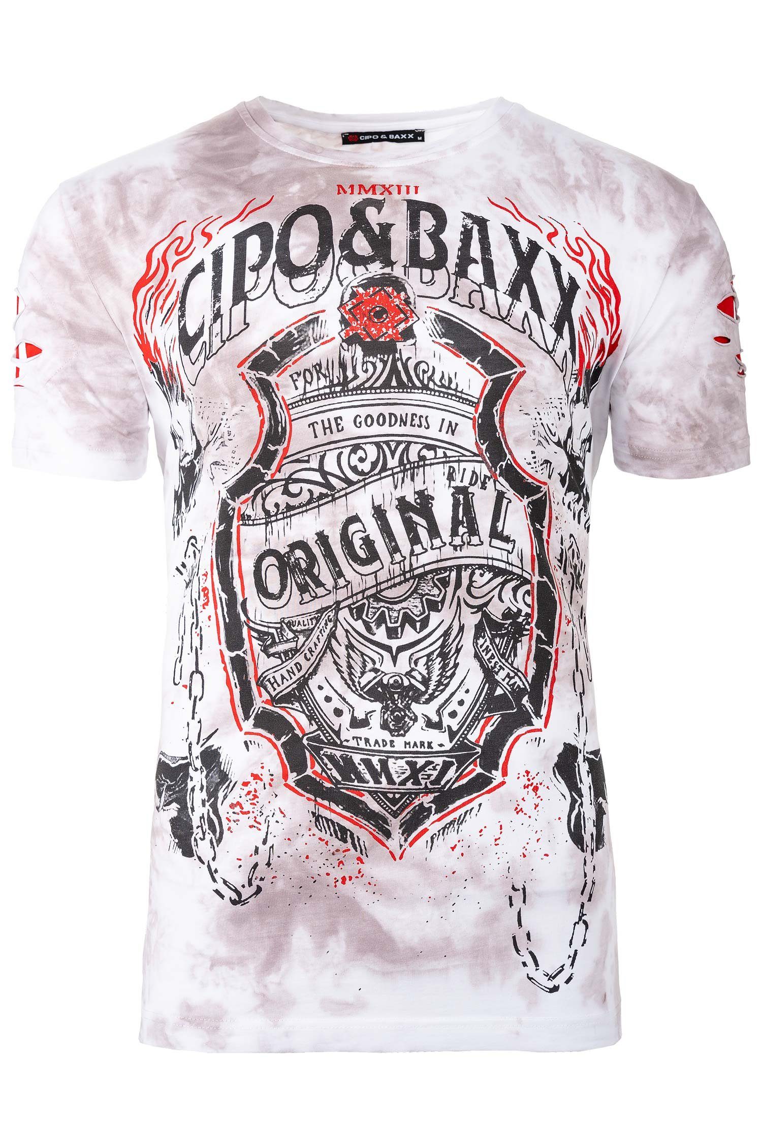 Cipo & Baxx Print-Shirt Extravagantes Kurzarm günstig online kaufen