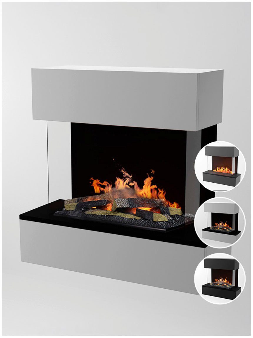 GLOW FIRE Elektrokamin »Hölderlin Sims«, Wasserdampfkamin mit 3D Feuer mit integriertem Knistereffekt weiß