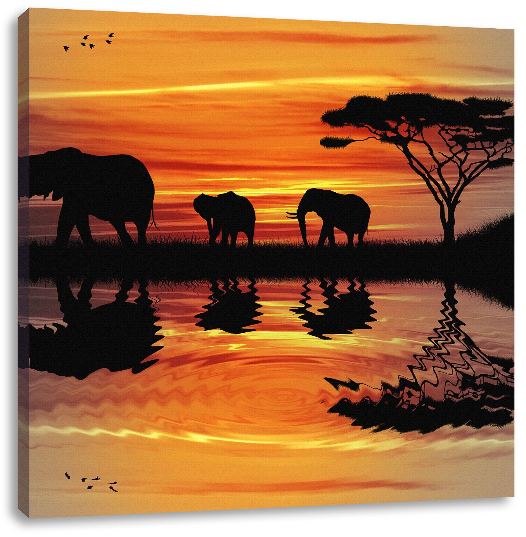 Leinwandbild Afrika Elefant in Sonnenschein