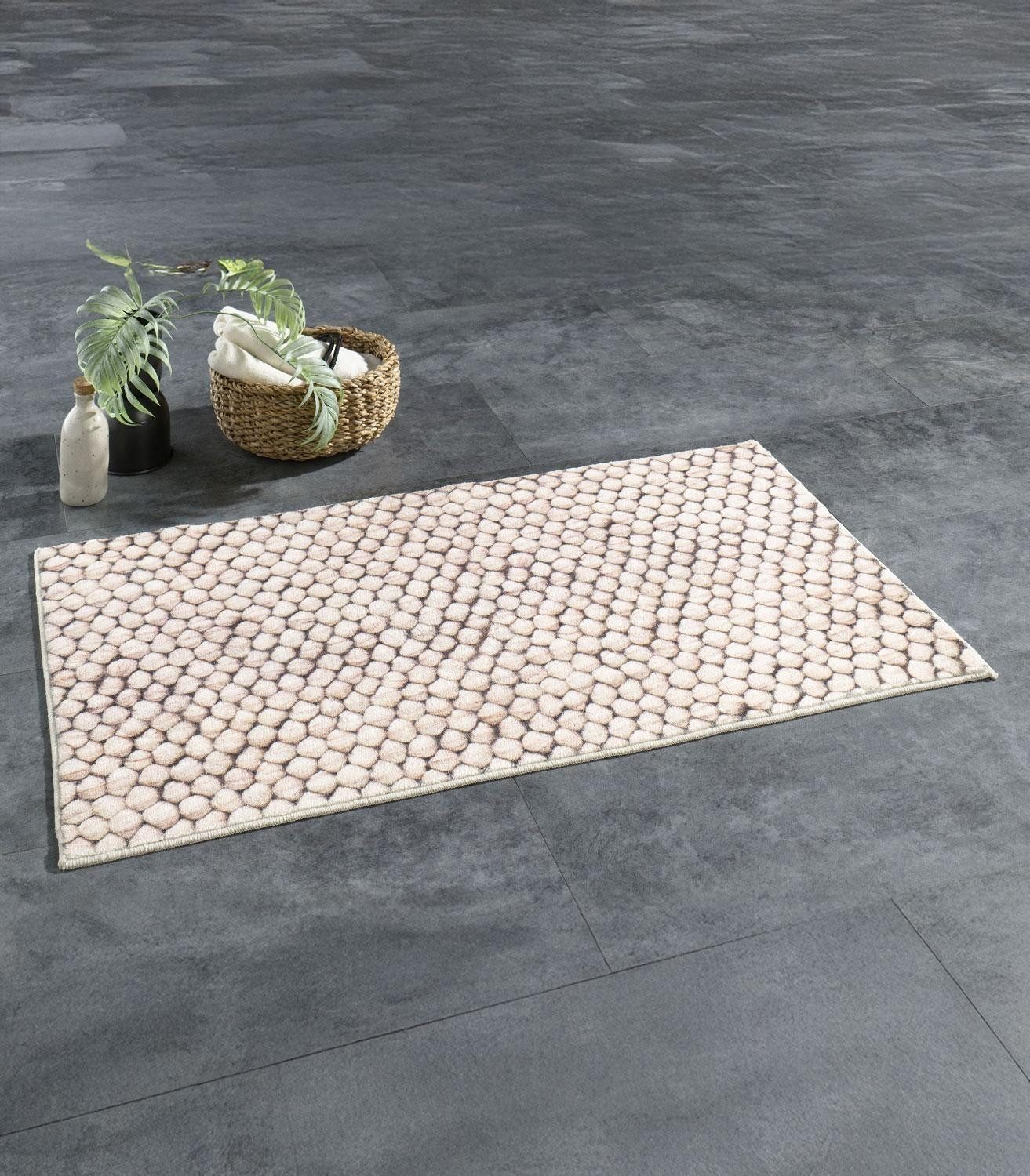 casa NOVA Badematte BUBBLE, Greige, 70 x 120 cm, Bubbleoptik, Polyester, re günstig online kaufen