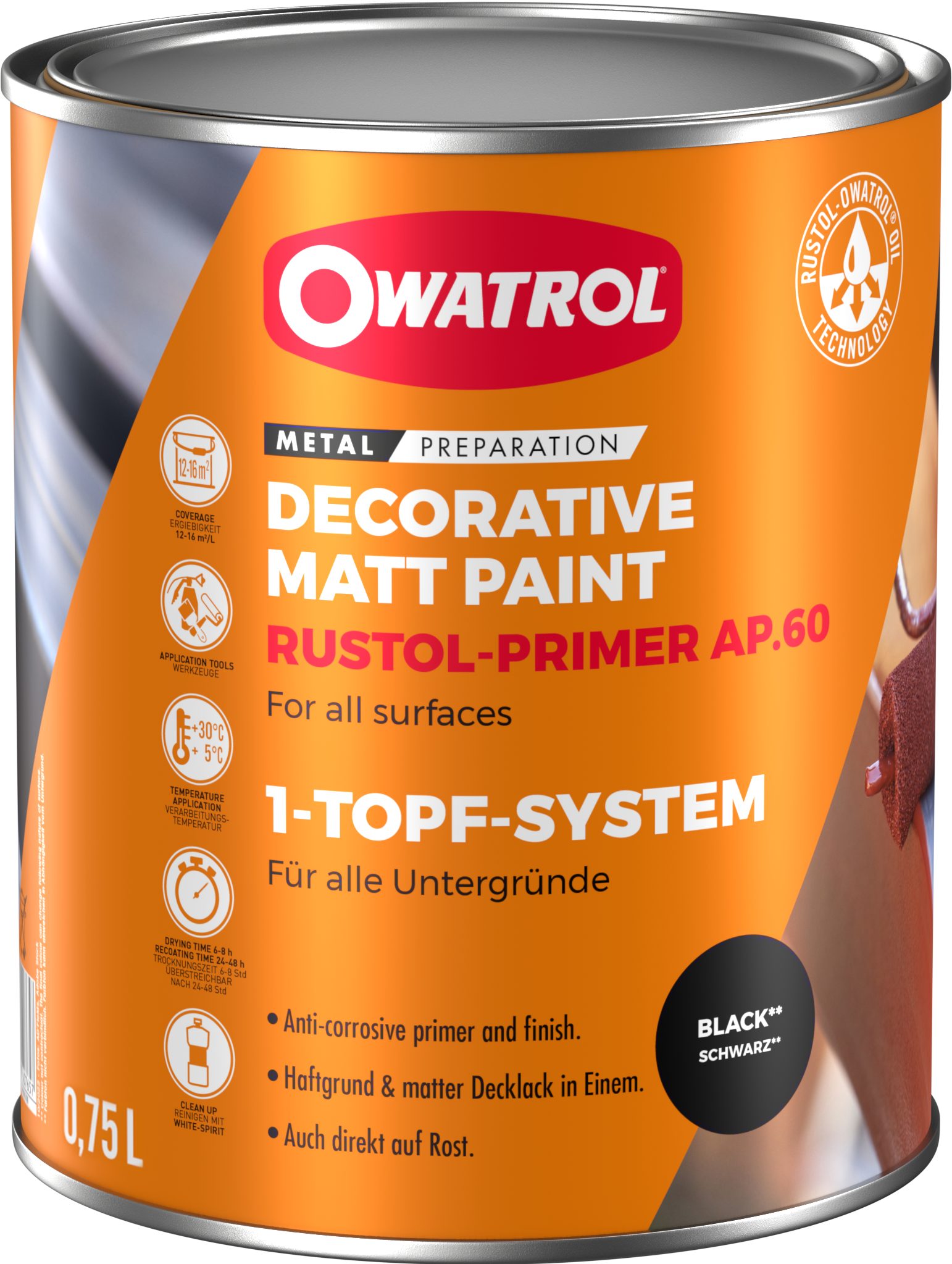 OWATROL Rostschutzgrundierung AP 60, Ein Produkt, dreifache Wirkung. Extrem kriechfähig.