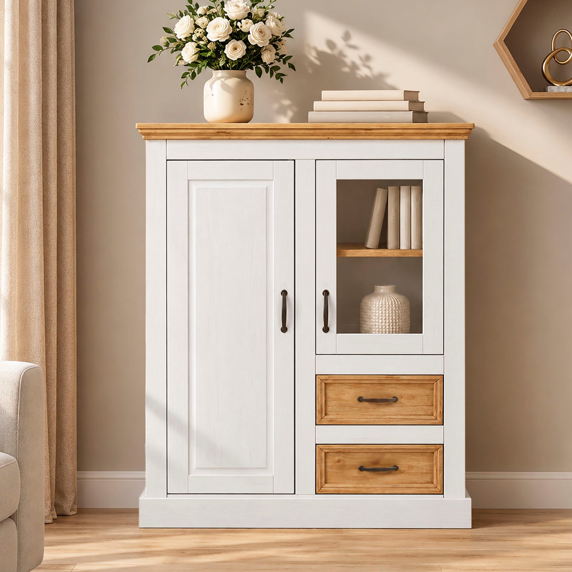 OTTO home Highboard Selma, Vitrine, Breite 100 cm