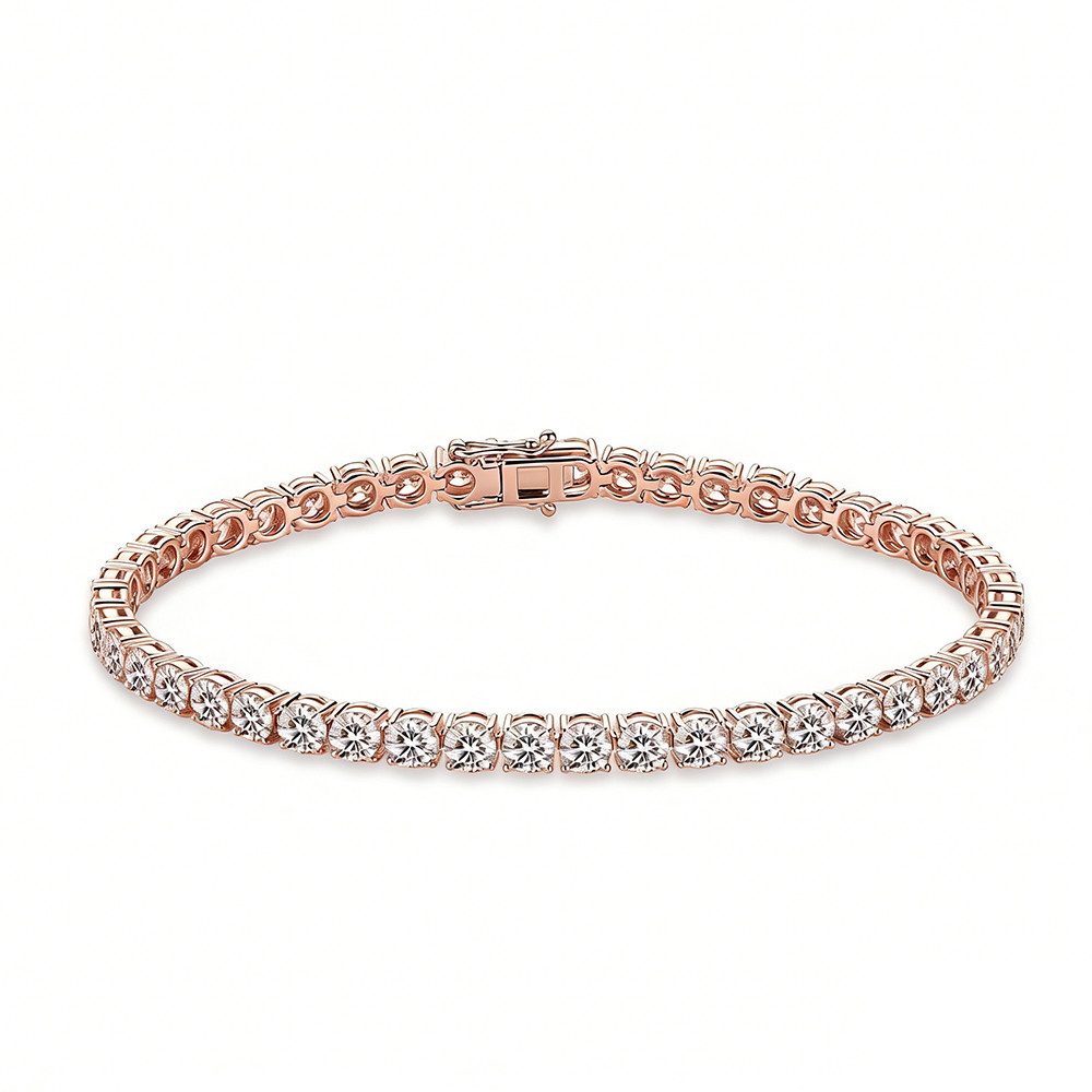Goldarmband Tennisarmband IGI-zertifiziert Labordiamanten 6.36 ct, 18K Gold