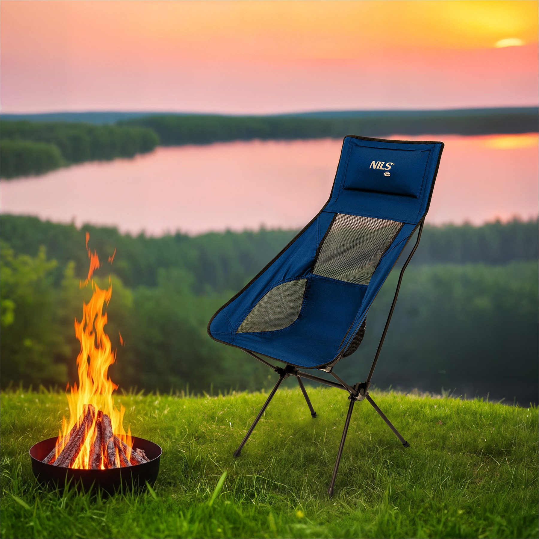 NILS CAMP Campingstuhl Ultraleichter Outdoorstuhl Faltstuhl mit hoher Rücke günstig online kaufen