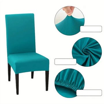 Stuhlhusse Set mit 4 elastischen Stuhlbezügen, Heimdekoration, Sitzschonern, RefinedFlare