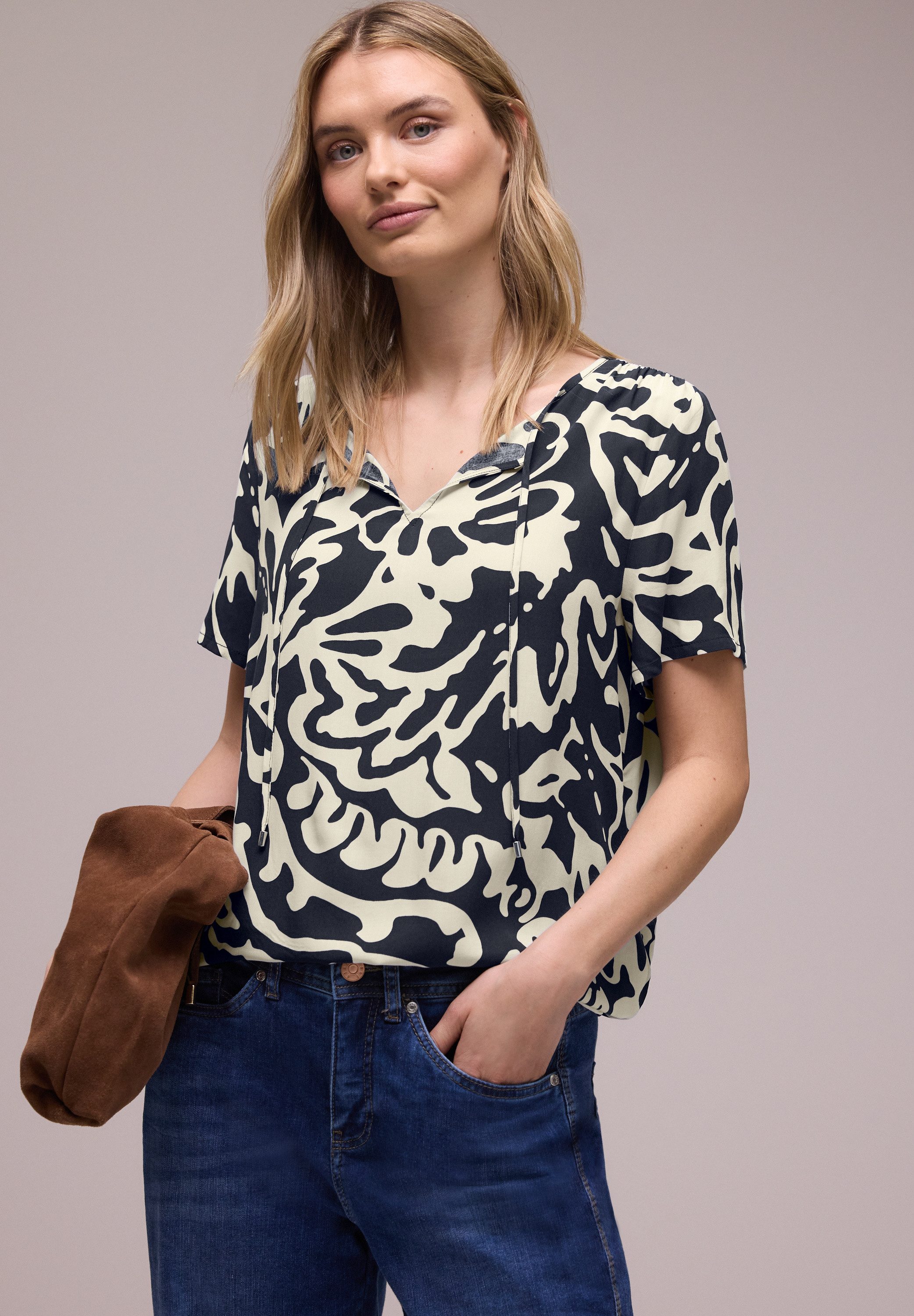 STREET ONE Kurzarmbluse mit floralem Muster günstig online kaufen