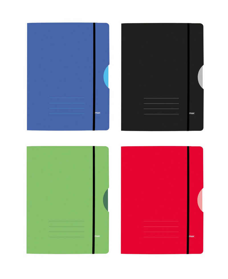 Stylex Schreibwaren Aufbewahrungsbox 8x Dreiklappmappe / Gummizugmappe / Eckspanner / DIN A3 / aus Pappe