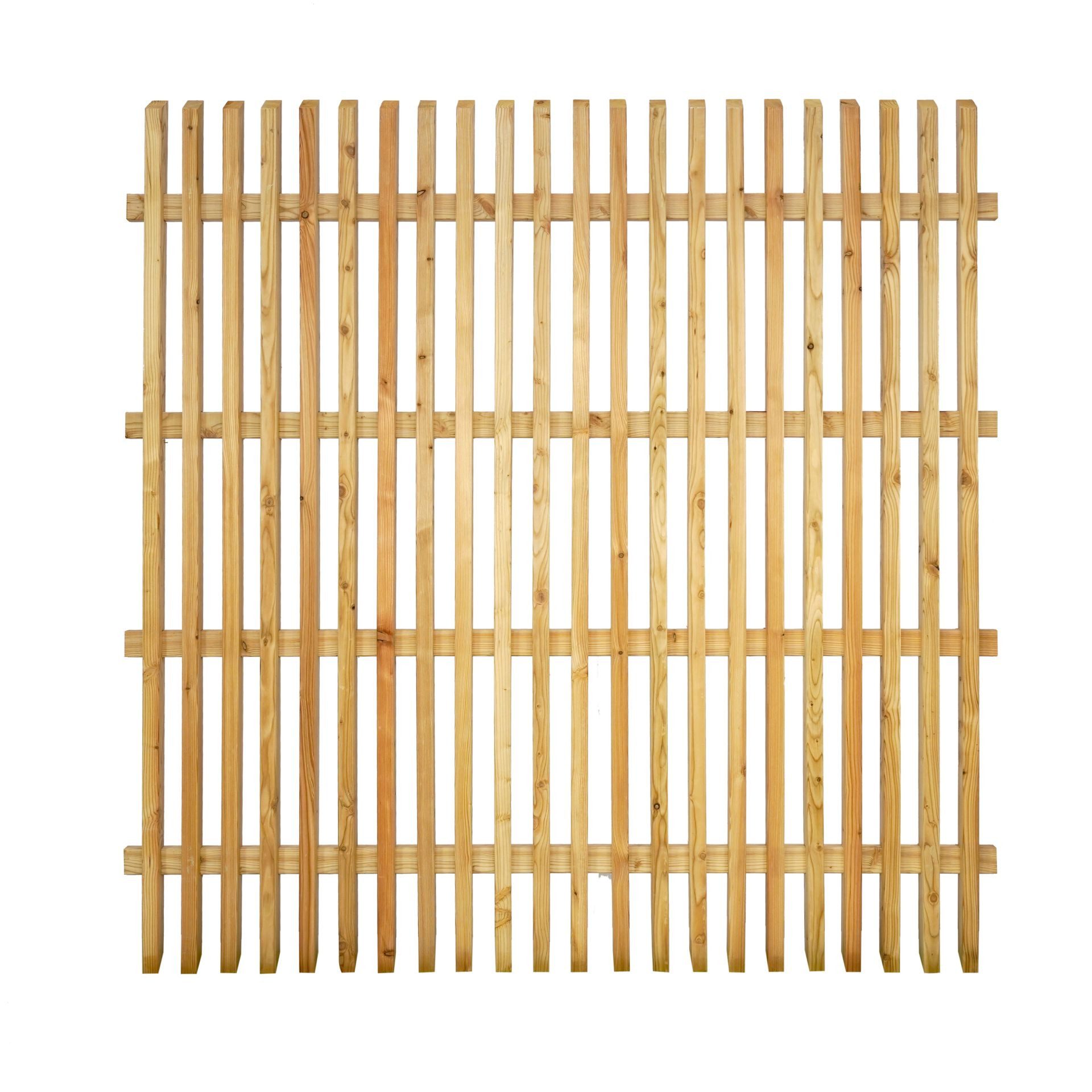 GartenLand Zaun Lattenzaun Wien abgeschrägt 180x180 cm Lärche – Naturbelassen, (Set, Ohne Pfosten, 180x180), Staketenoptik, Lärche