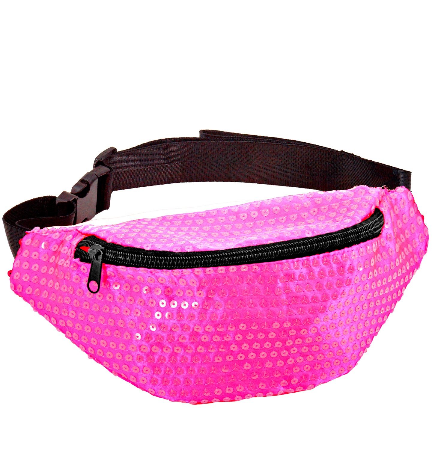 Widmann S.r.l. Kostüm Neon Bauchtasche mit Pailletten, Pink