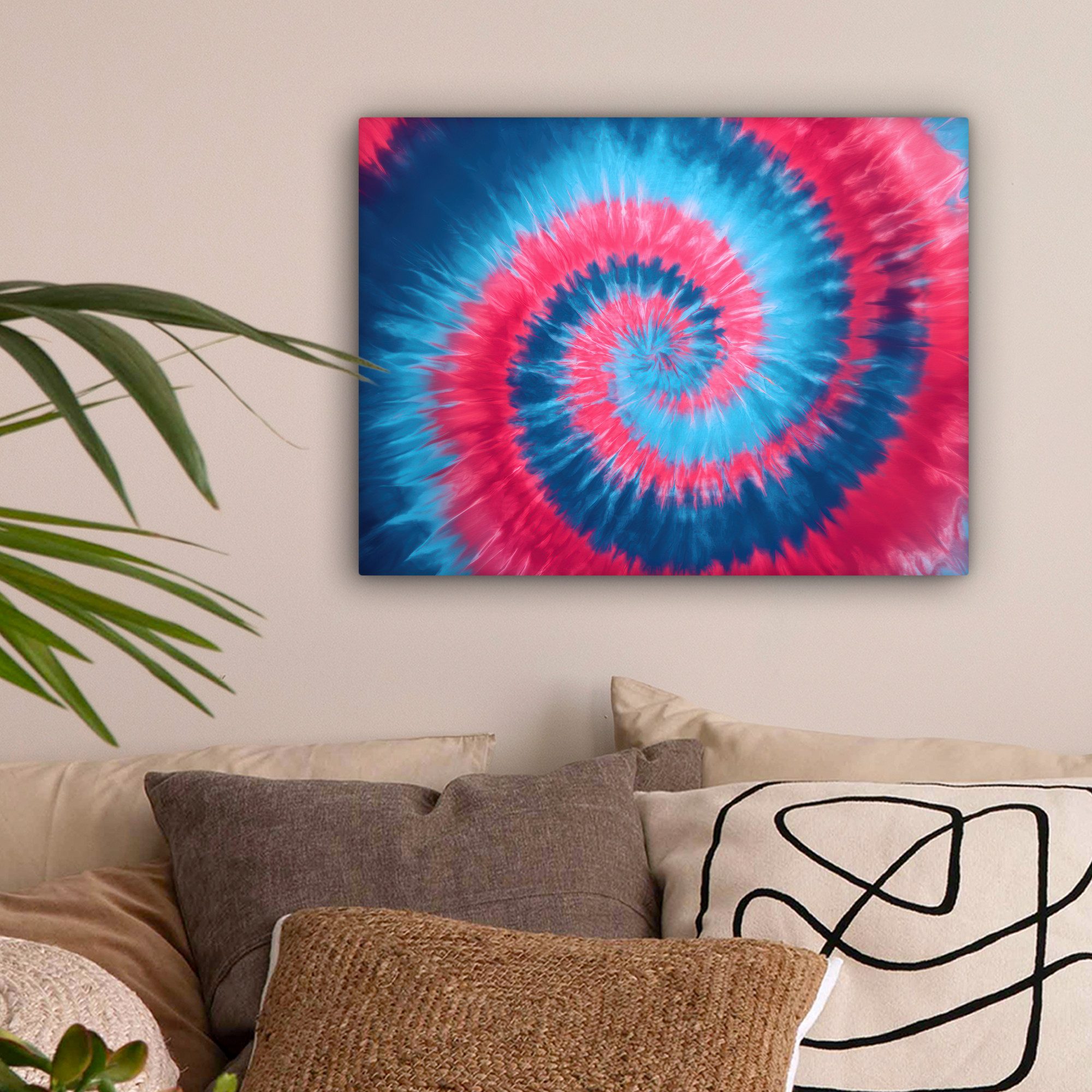 OneMillionCanvasses® Leinwandbild Spirale - Rosa - Rotierend, Fotodruck (1 St), Wandbild Leinwandbilder, Aufhängefertig, Wanddeko 40x30 cm