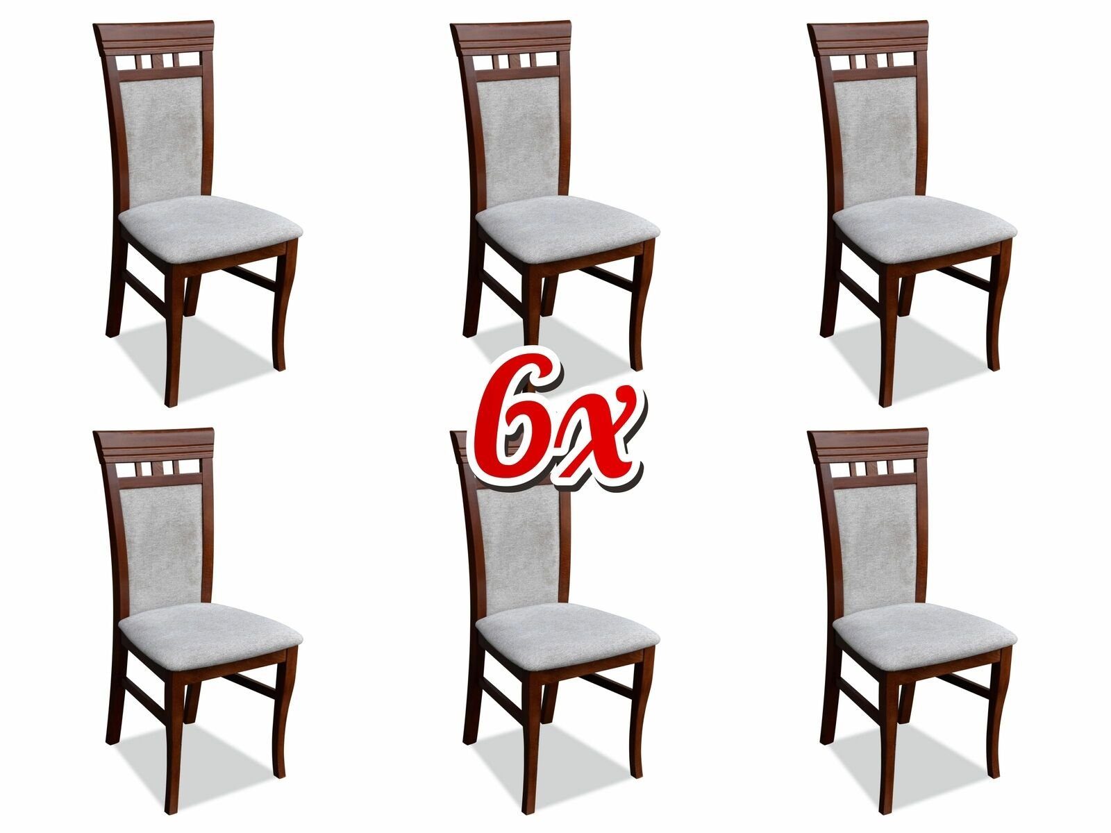 Neu Stuhl Set Stühle Polster JVmoebel Stuhl, Gastro Esszimmer 6x Textil Essgruppe Lehnstuhl Neu